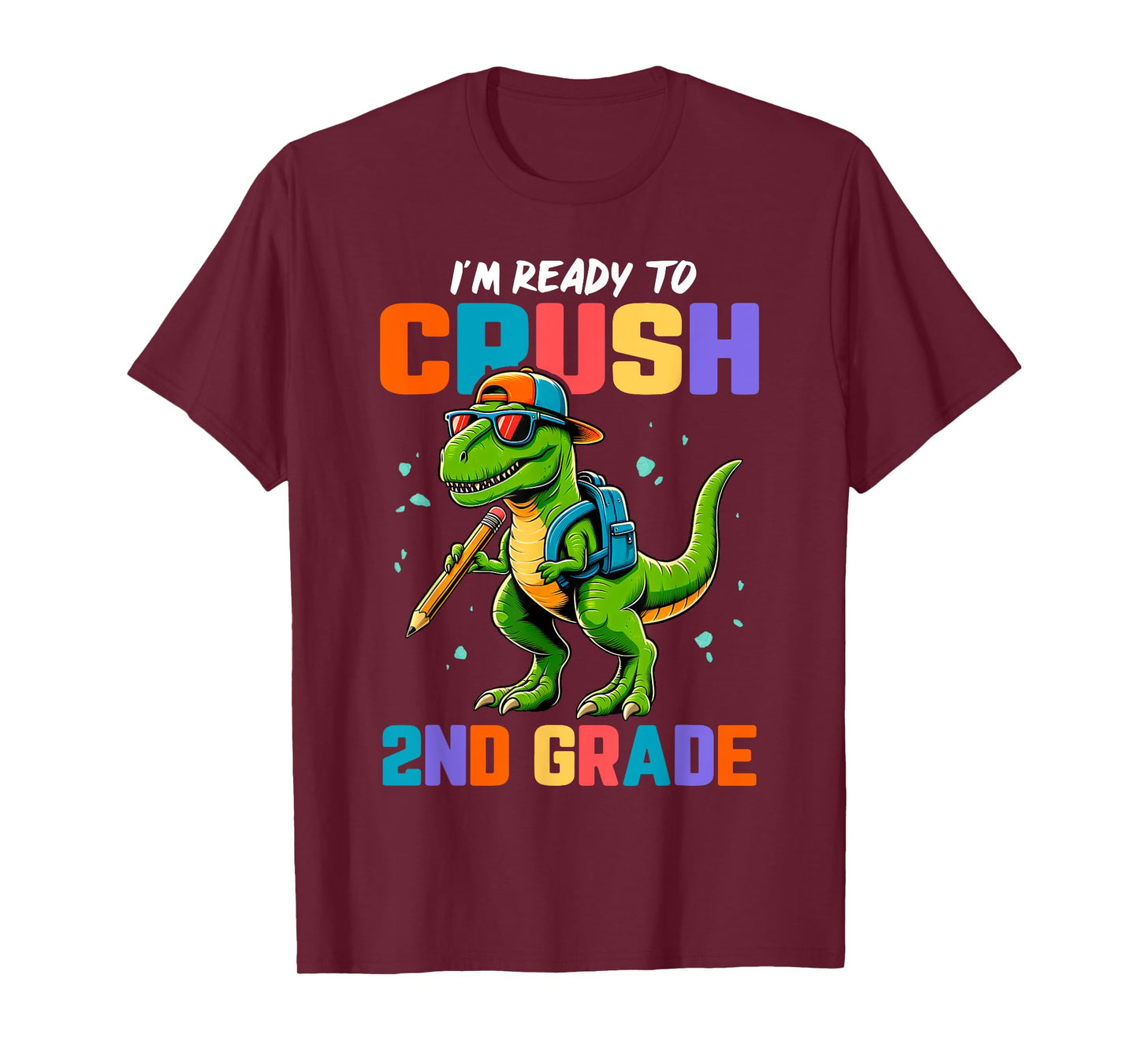 First Day of 2nd Grade Boys Kids Dinosaur Back To School T-Shirt