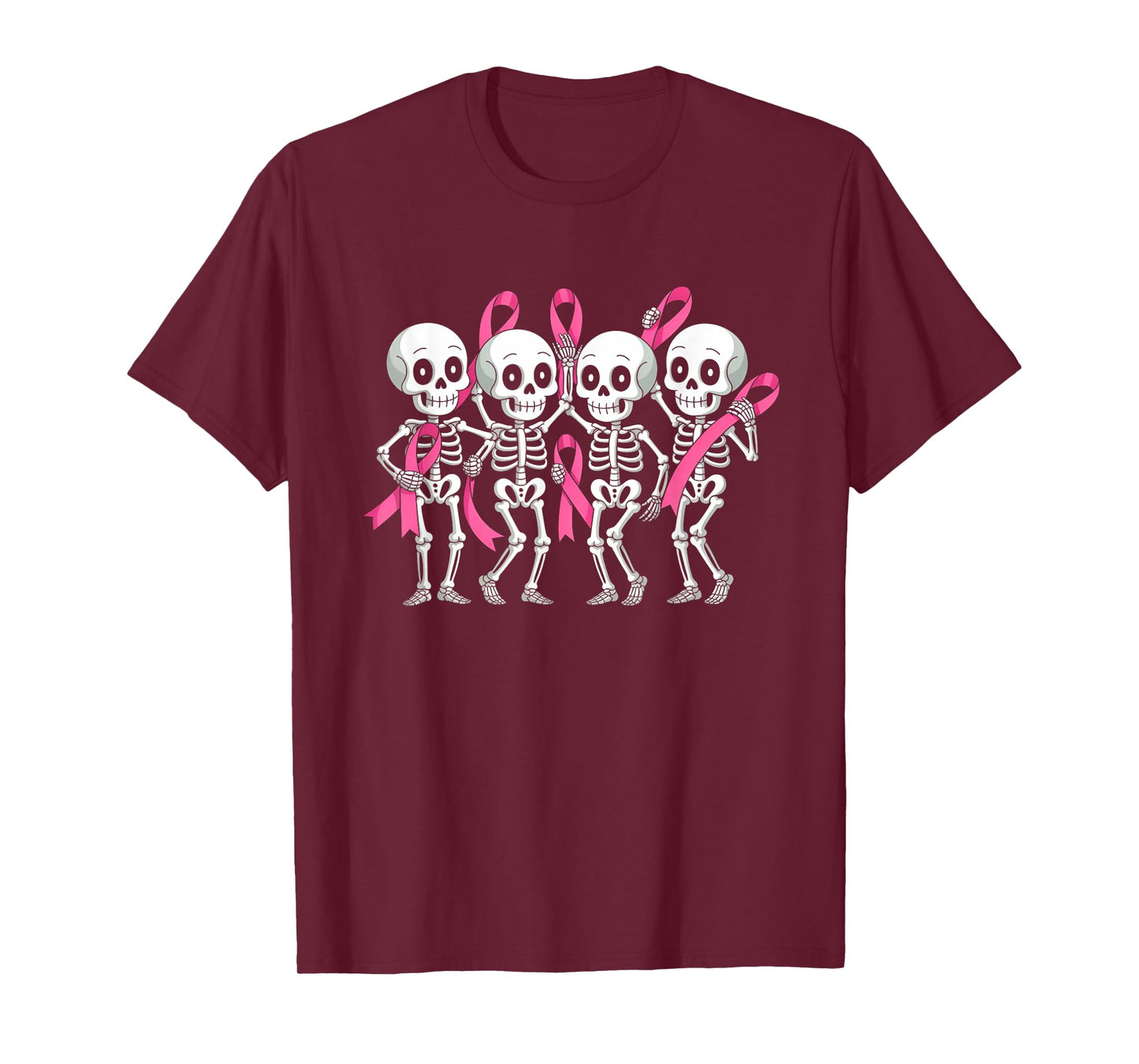 Breast Cancer Skeletons Dancing Awareness T-Shirt
