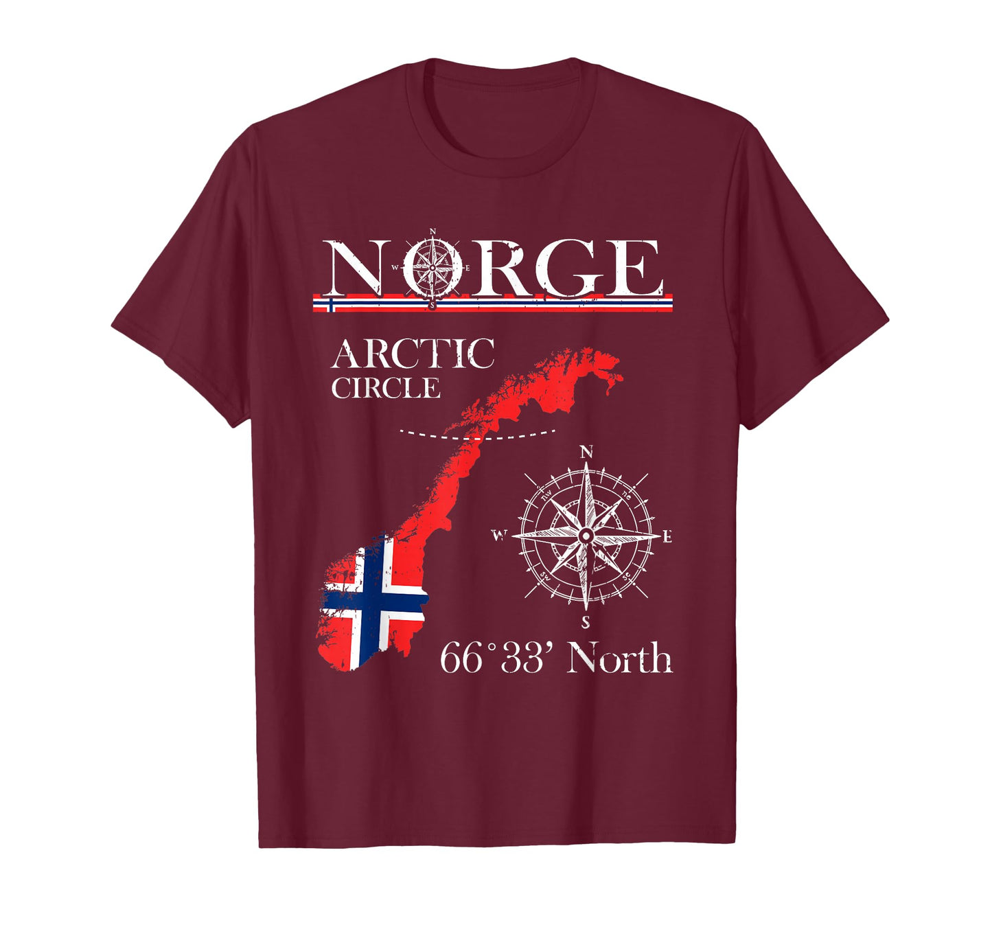 Norge Arctic Circle - Polar North Norway Norwegian Flag T-Shirt