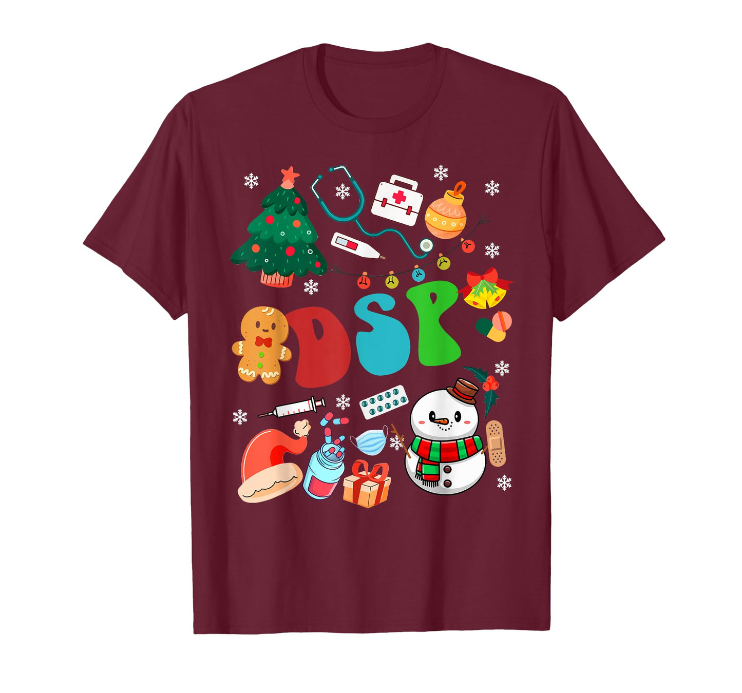 DSP Christmas Retro Groovy Xmas Gift Men Women ER Nurse T-Shirt