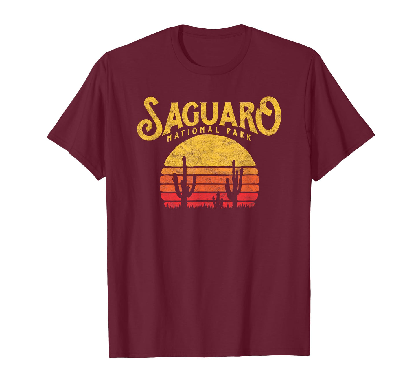 Vintage Saguaro National Park T-Shirt - Retro Cactus & Sun T-Shirt