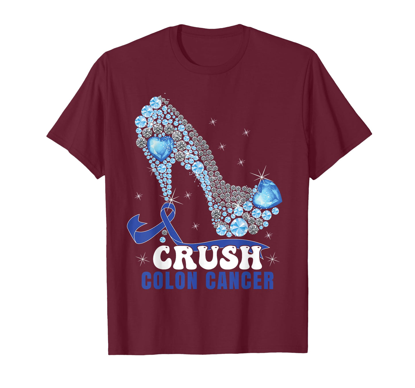 Blue Ribbon Women Colonscopy Colorectal Colon Cancer T-Shirt