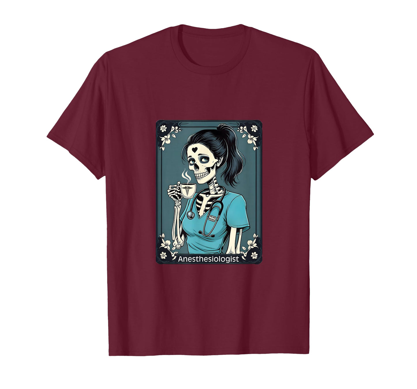 Anesthesiologist Taro Card Funny Skeleton Halloween T-Shirt