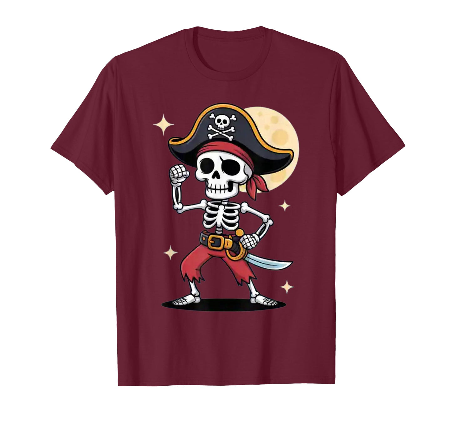 Jolly Roger Halloween Spooky Bones Pirate Captain T-Shirt