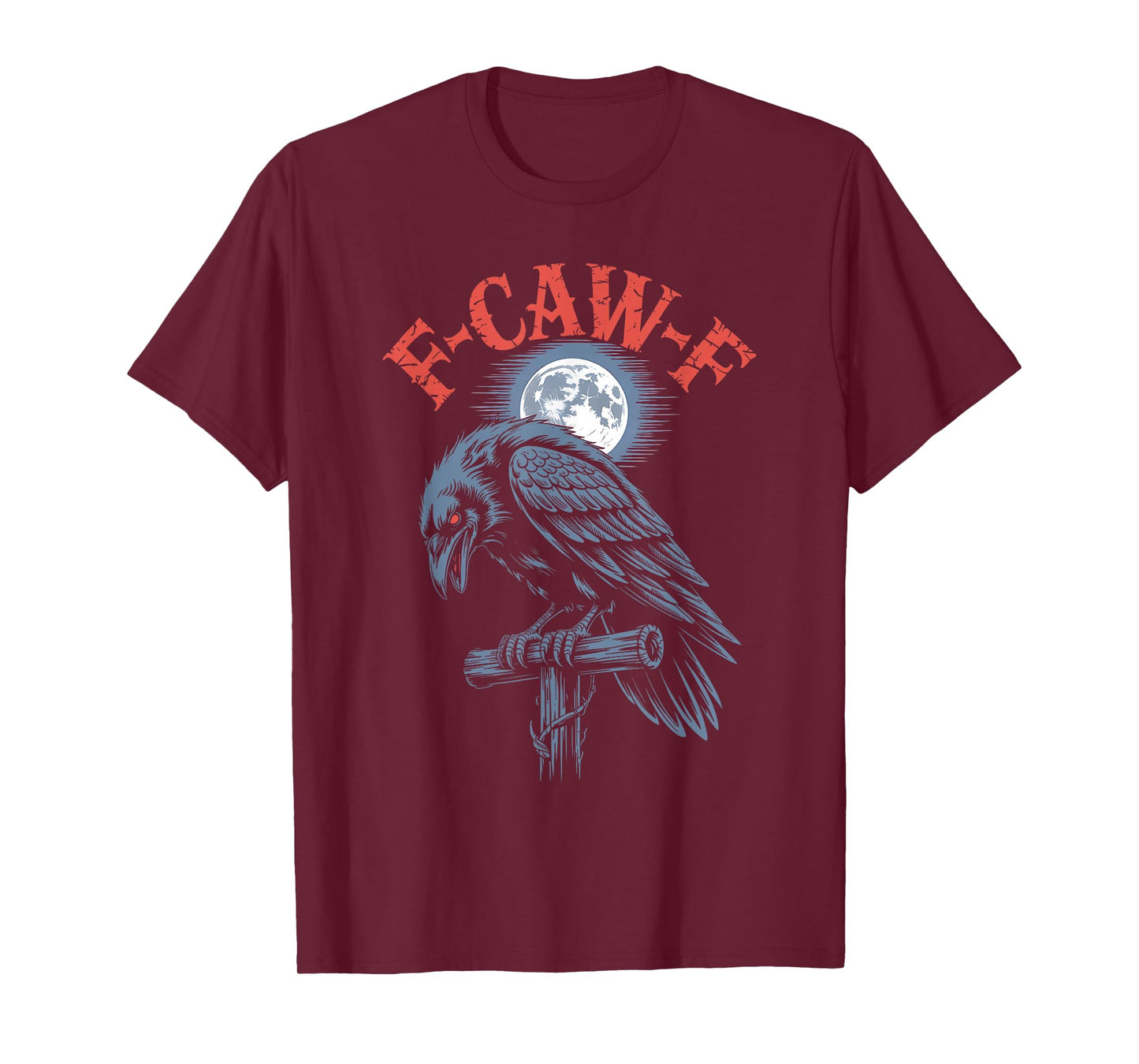 Funny F-Caw-F Crow Gothic Moon Humor Halloween T-Shirt