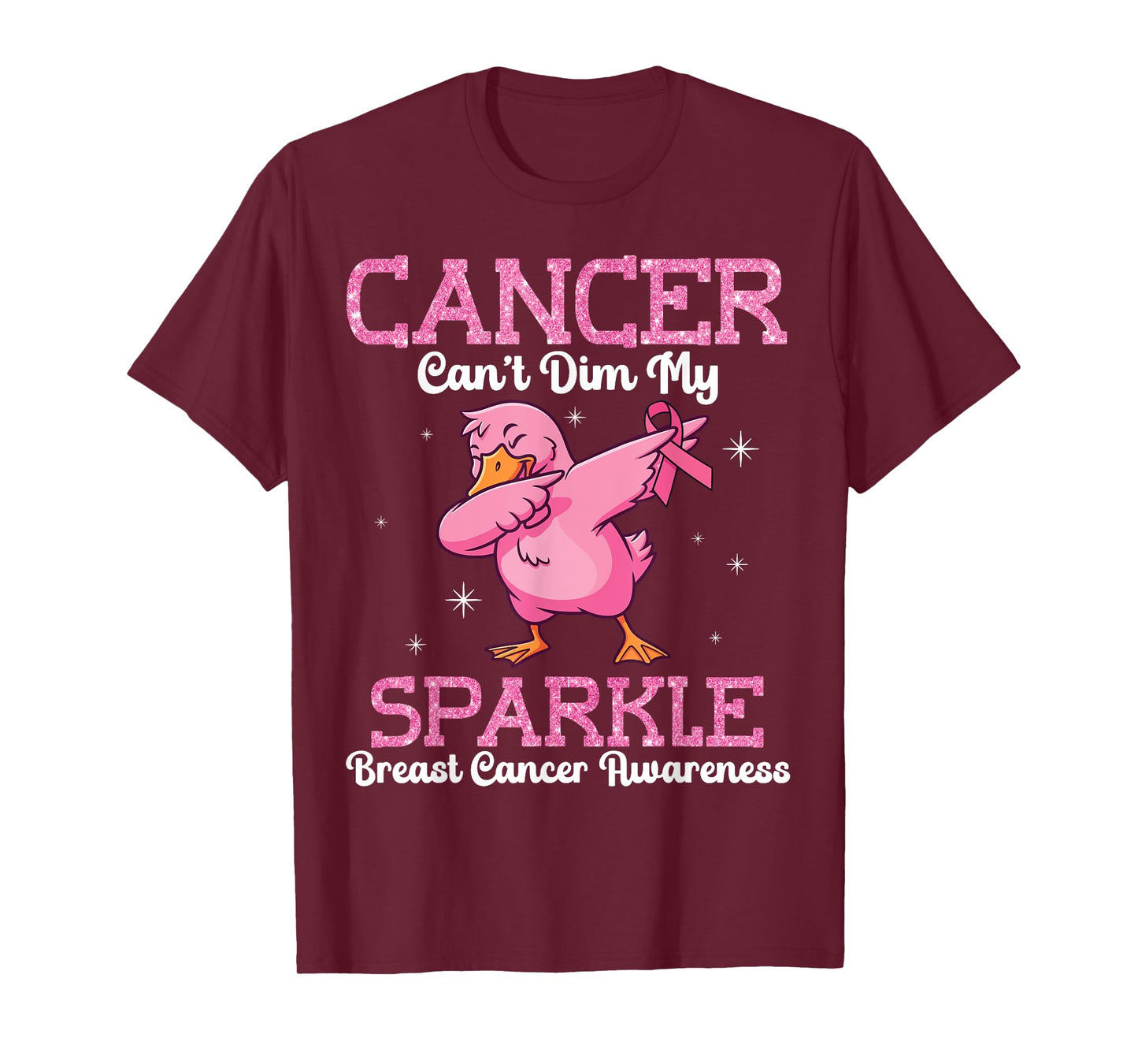 Duck Dabbing Cancer Can’t Dim Me Breast Cancer Awareness T-Shirt