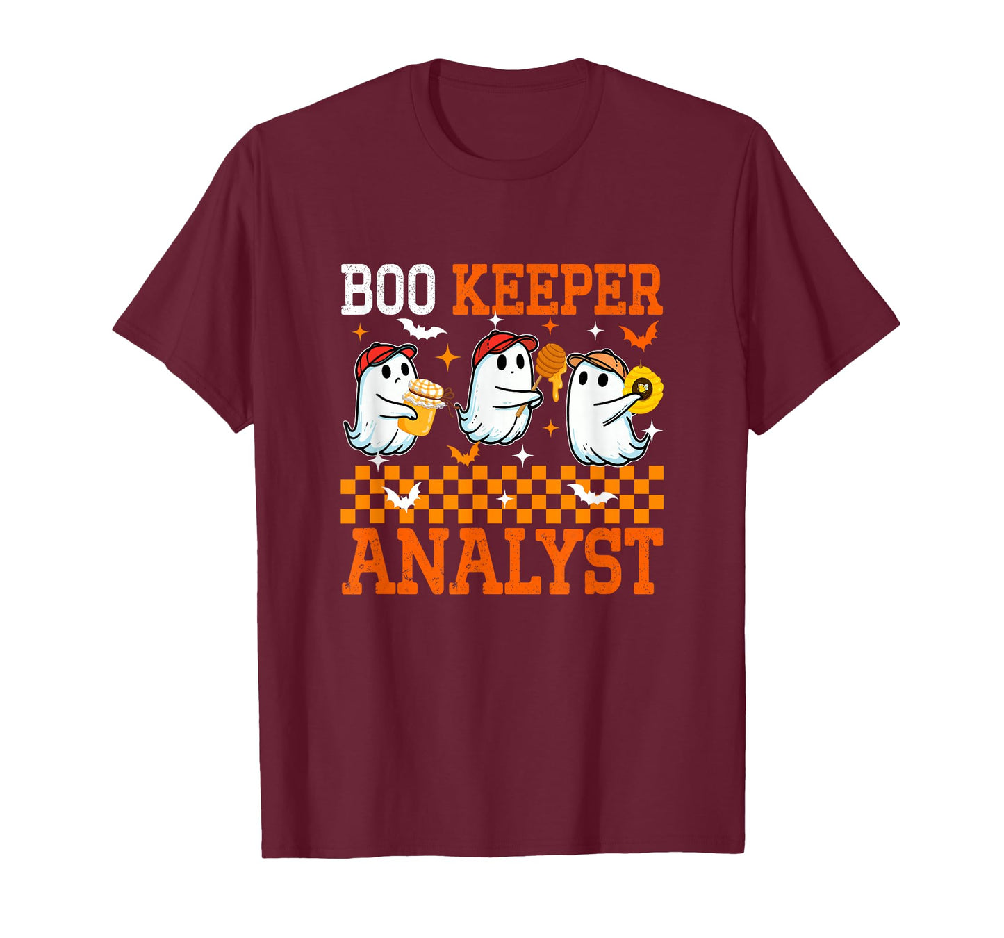 Boo Keeper Analyst Halloween Beekeeper Job Three Cute Boos T-Shirt