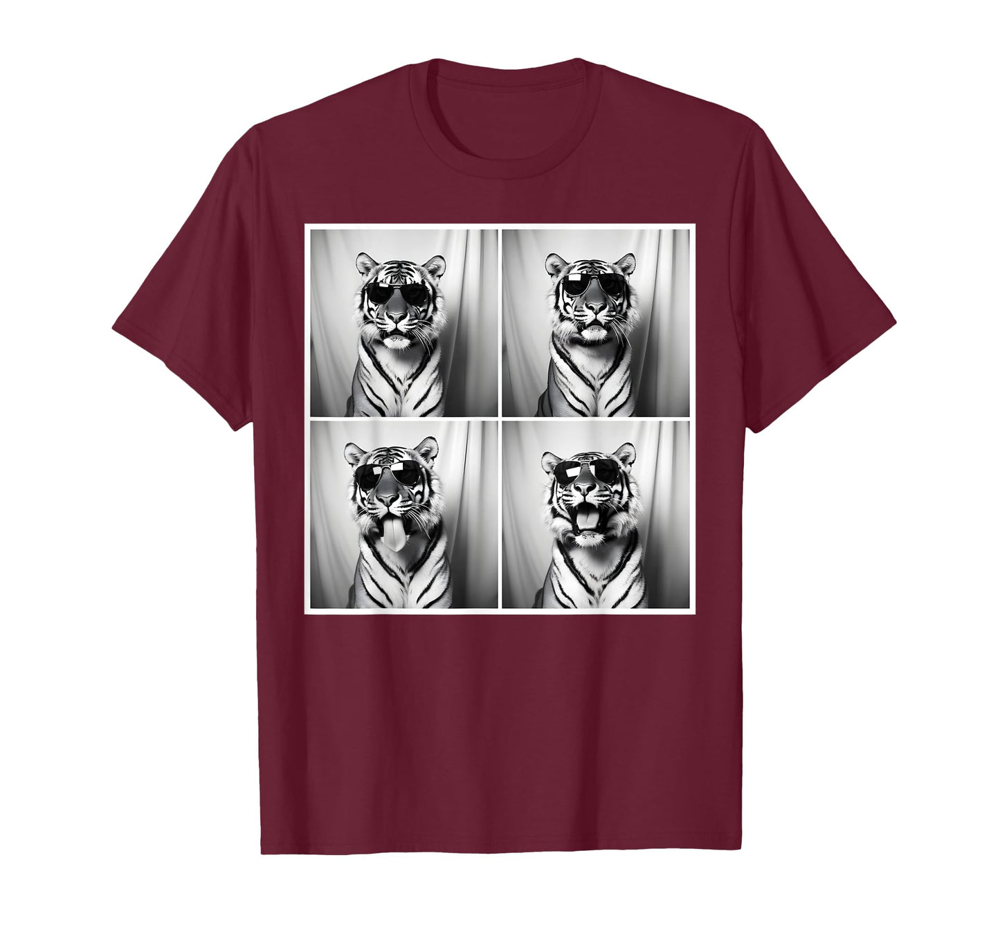 Tiger With Sunglasses Snapshot Funny Wild Animal Photo Booth T-Shirt