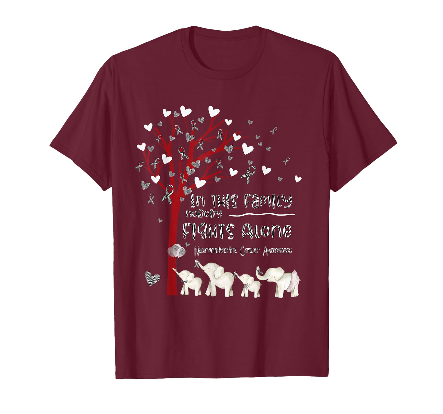 In This Family Nobody Fights Alone Neuroendocrine Cancer T-Shirt