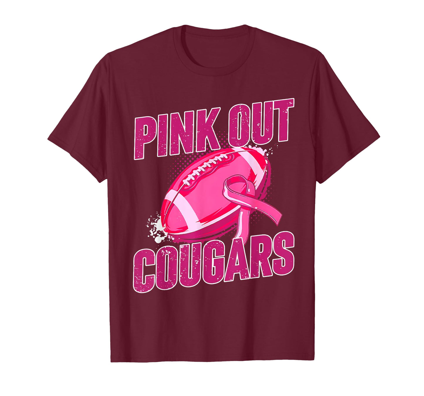 Cougars Pink Out Football Tackle Breast Cancer T-Shirt