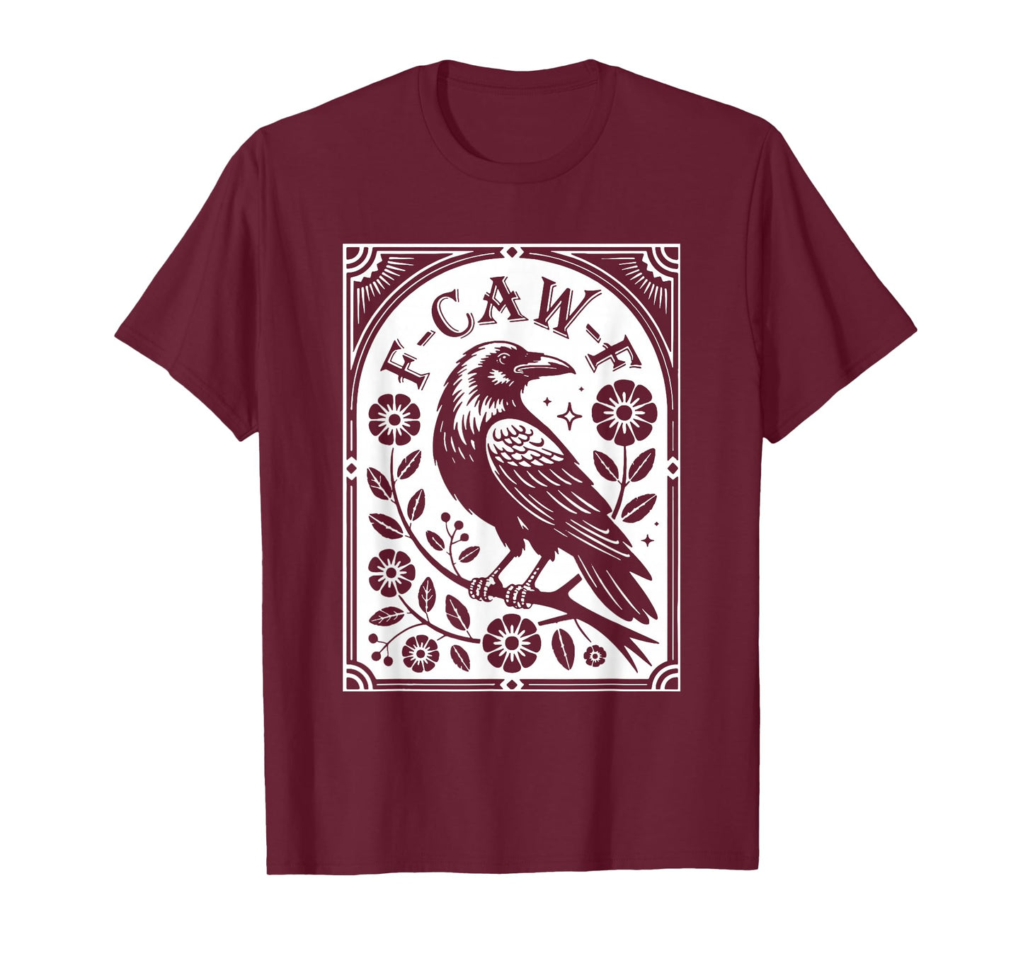 F-Caw-F Raven with Flowers T-Shirt