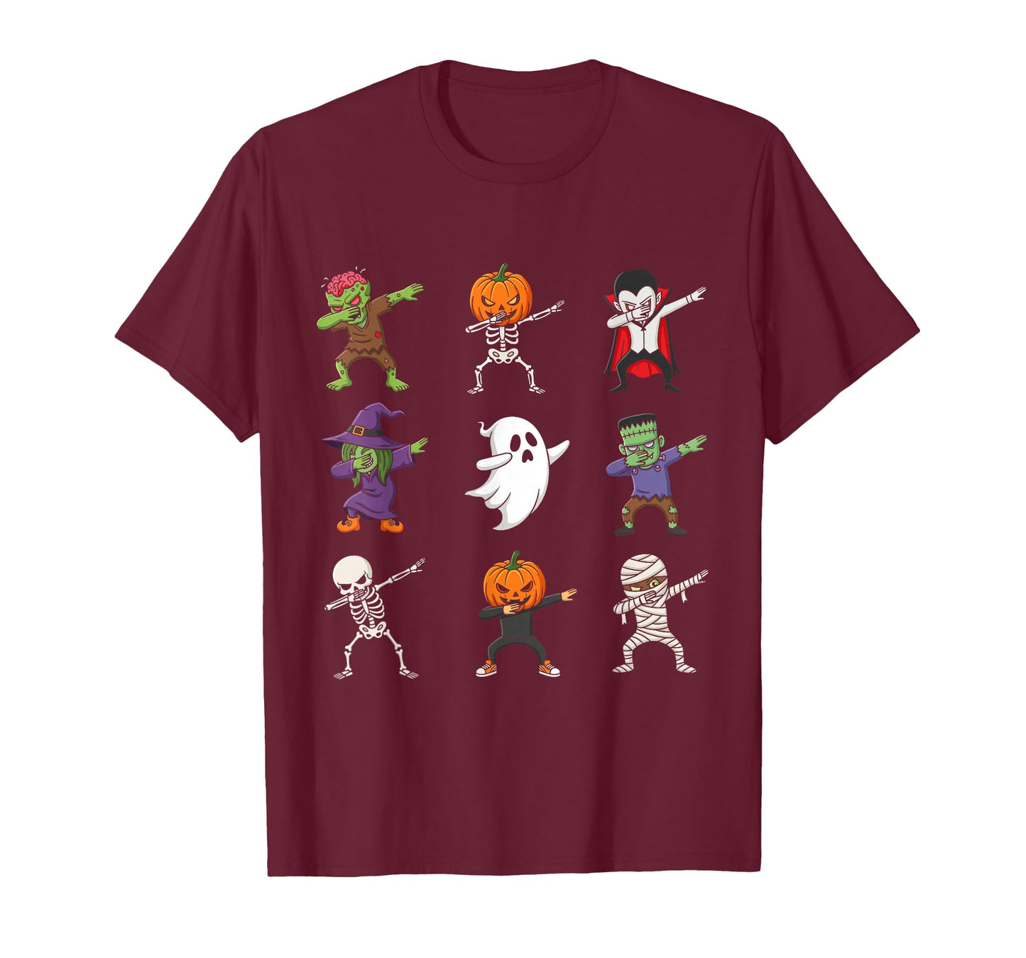 Dabbing Halloween Costumes Skeleton Zombie Pumpkin Mummy T-Shirt