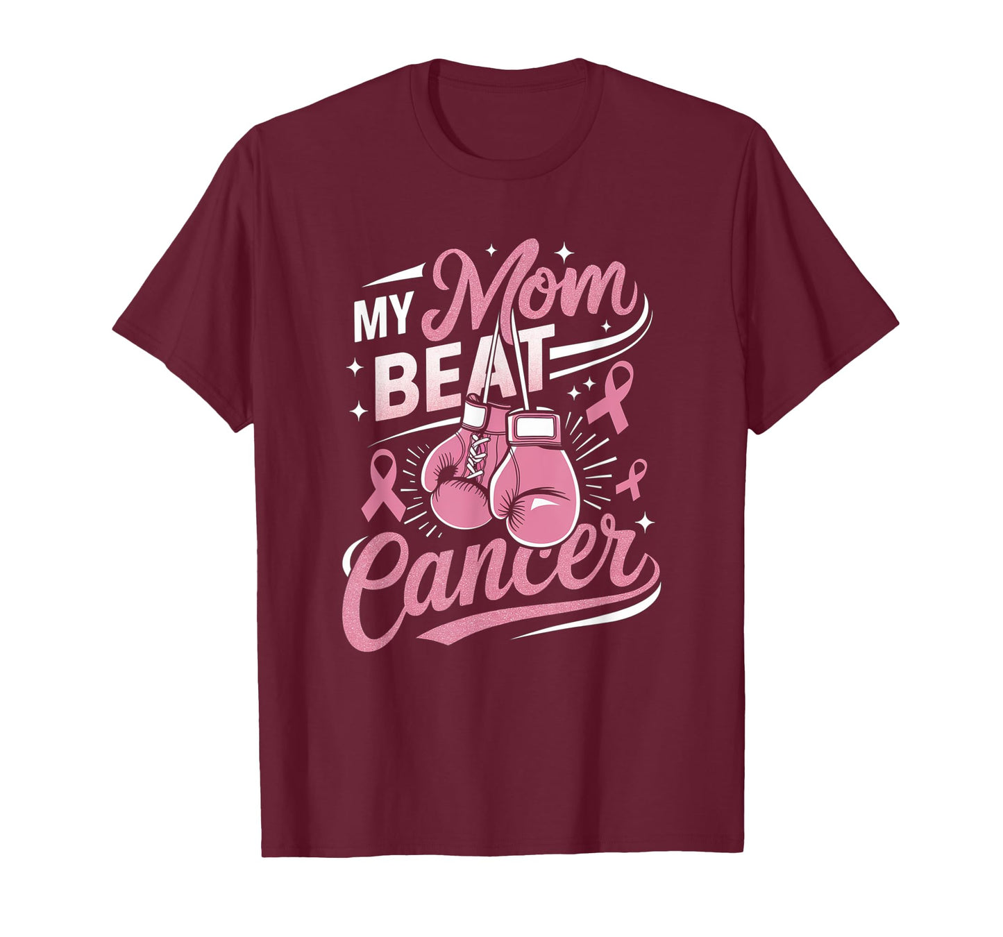 My Mom Beat Cancer Support Breast Cancer Awareness T-Shirt