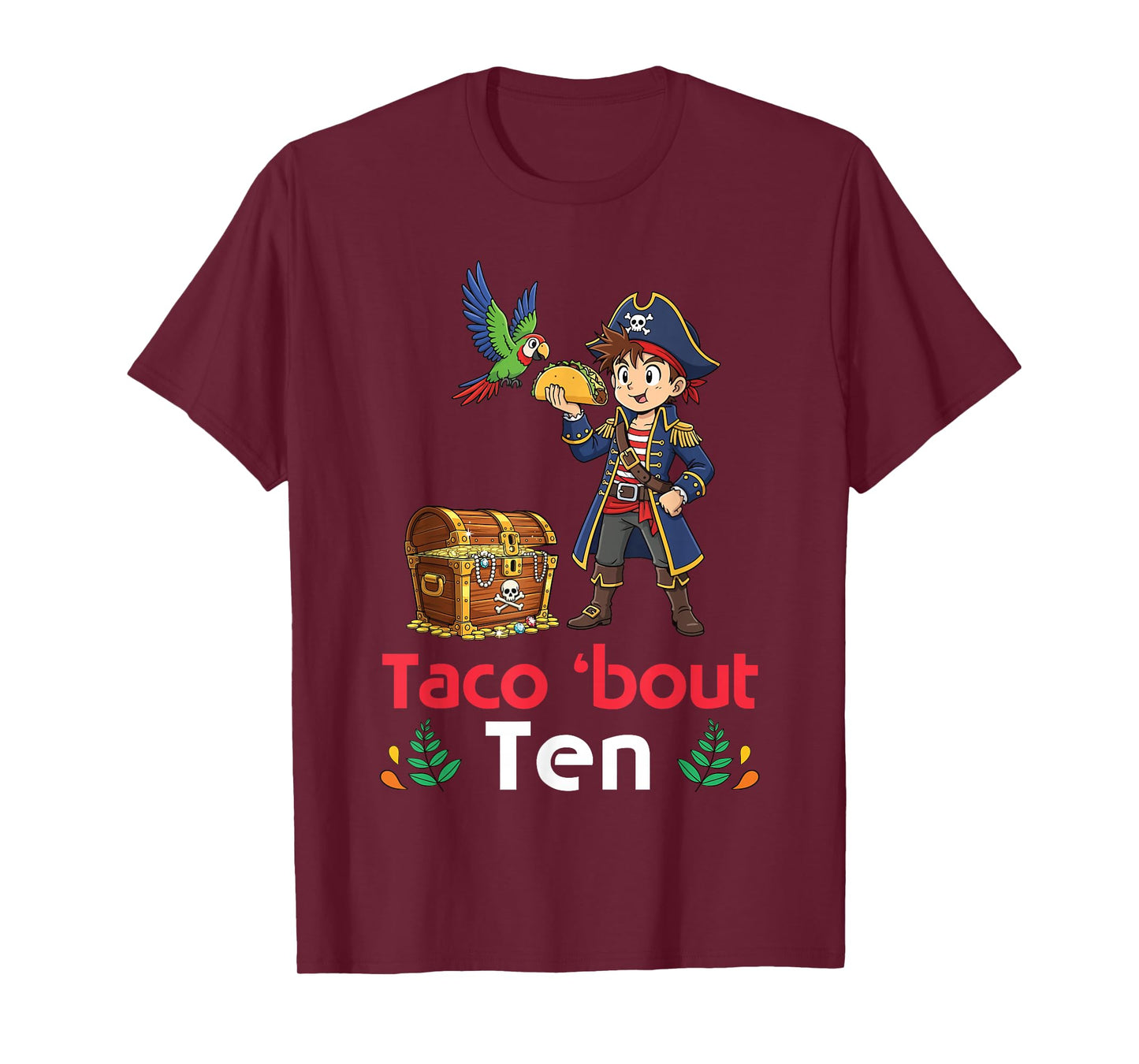 Cute Boy with Tacos Happy Birthday Taco Bout 10 Years Old T-Shirt