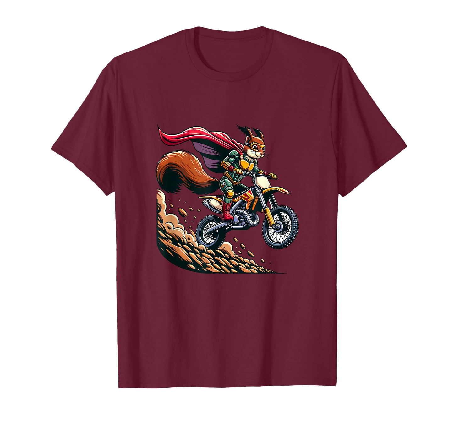 Superhero Squirrel on Motorcycle Cape Journey T-Shirt