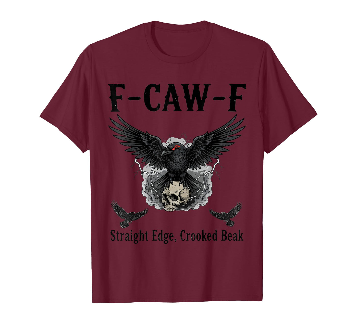 F-CAW-F Crow fcawf Raven with Skull Gothic T-Shirt