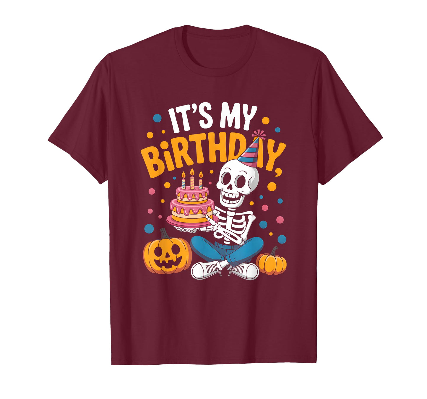 Spooky Halloween Skeleton Birthday Party Vibes T-Shirt