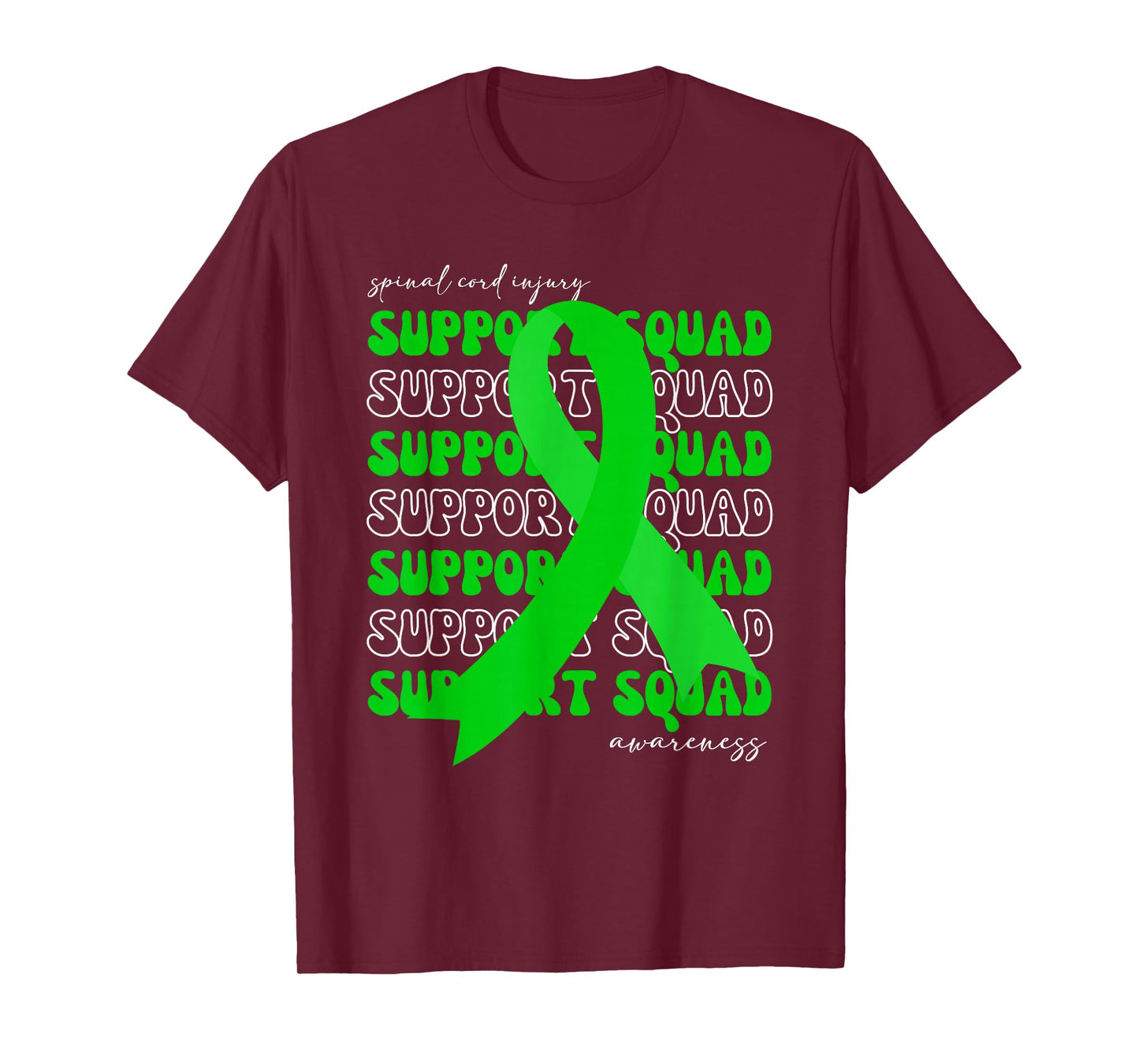Support Squad Spinal Cord Injury Awareness Ribbon Fighter T-Shirt