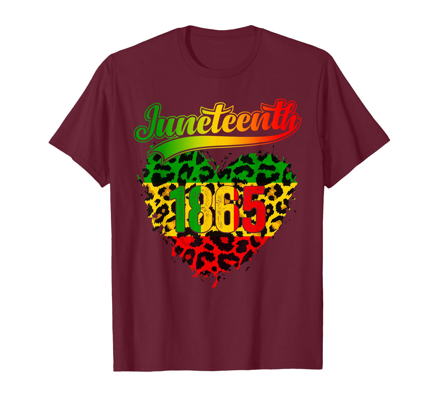 Celebrate African American Freedom Day Heart 1865 Juneteenth T-Shirt