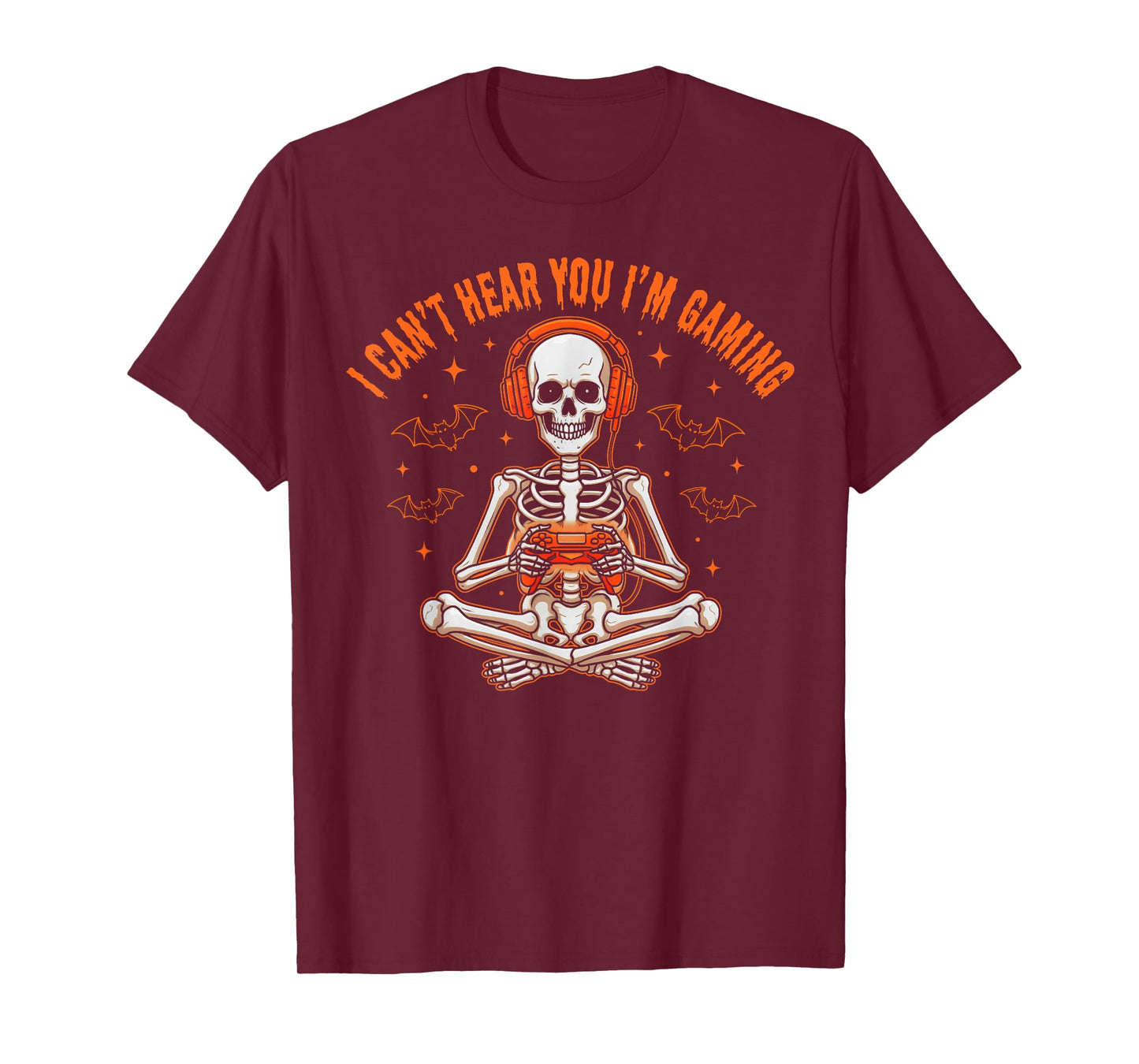I Can't Hear You I'm Gaming Hallowen Skeleton Gamer Video T-Shirt