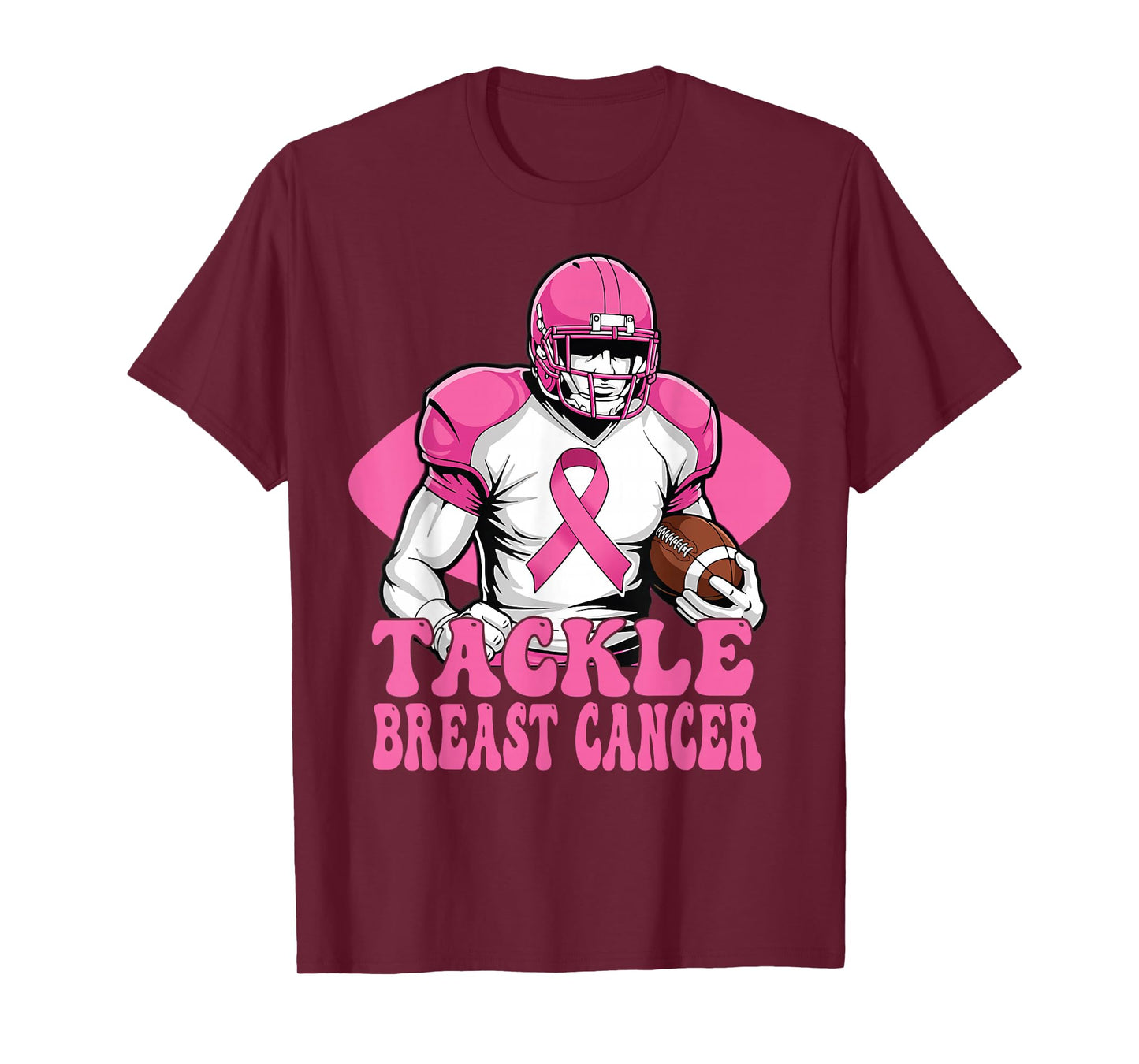 Tackle Breast Cancer Awareness American Football Women Kids T-Shirt