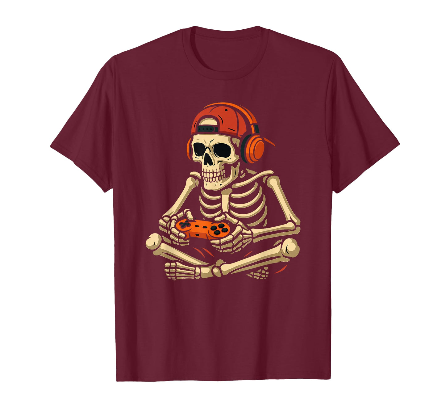 Halloween Skeleton Gamer Video Gaming Boys Men Kids Gamer T-Shirt