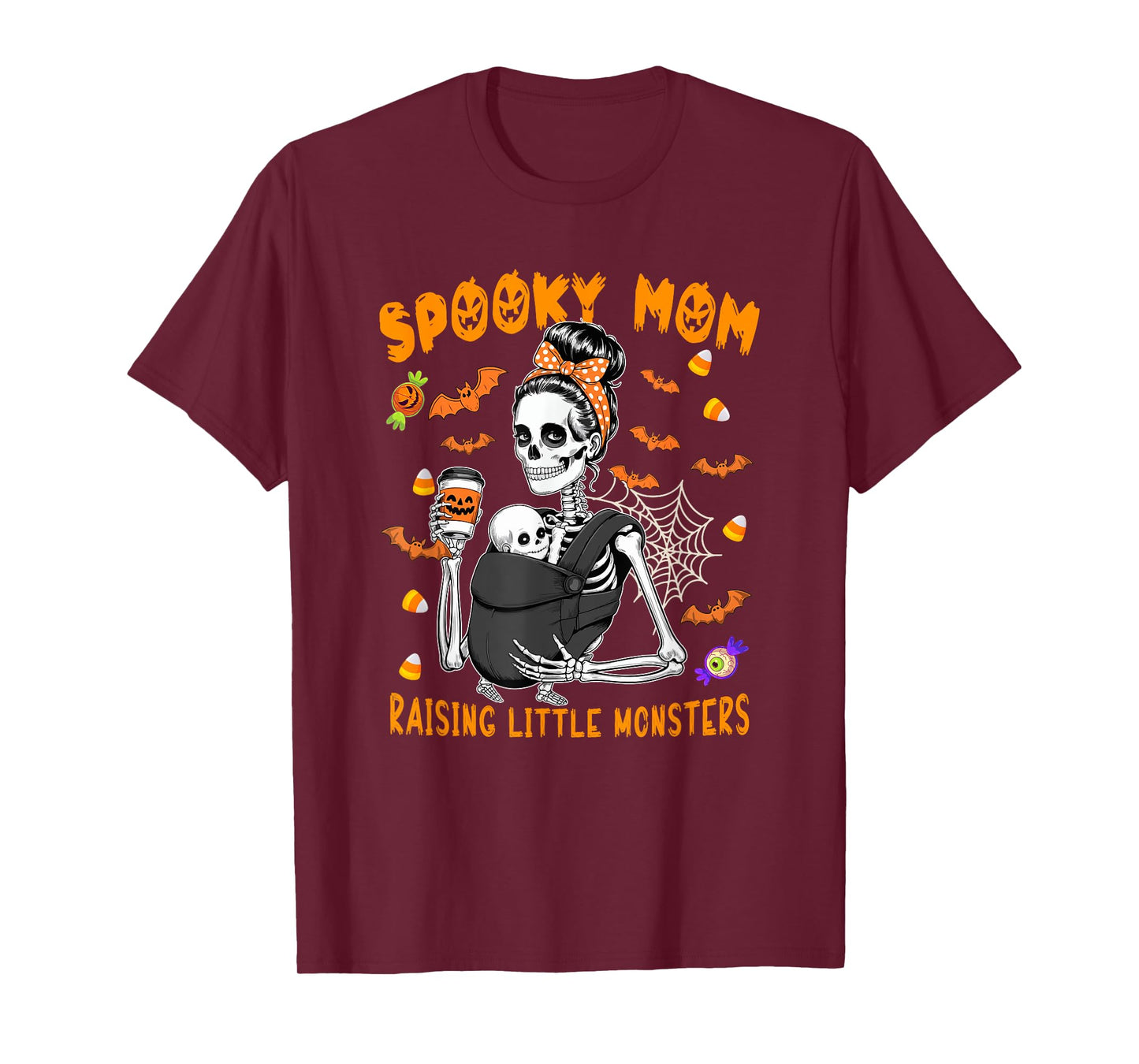 Spooky Cute Mom Raising Halloween Monsters Funny Skeletons T-Shirt