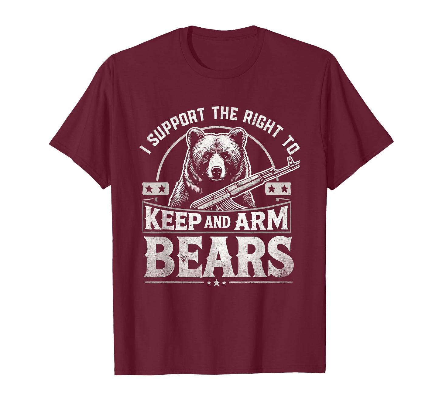 I Support the Right to Keep and Arm Bears Funny Meme Design T-Shirt