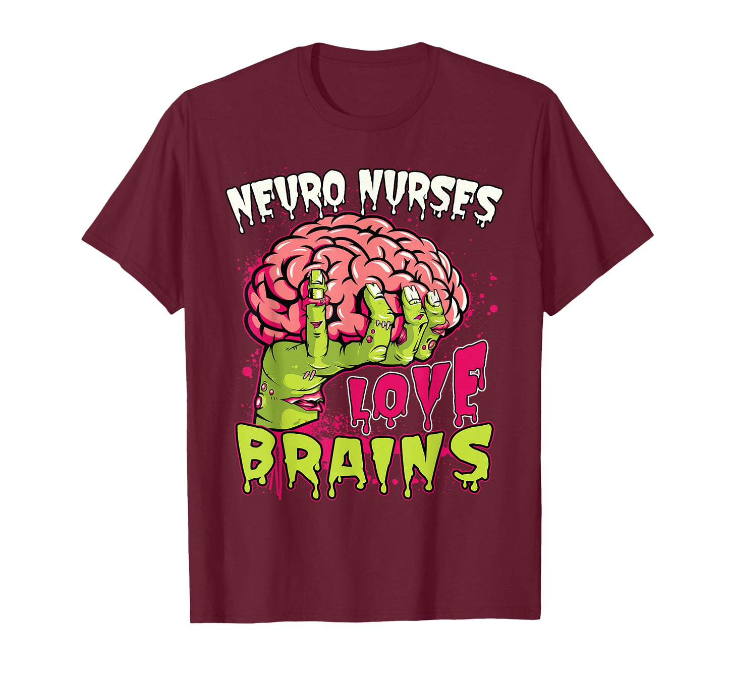 Neuro Nurses Love Brains Skeleton Halloween Nurse Funny T-Shirt