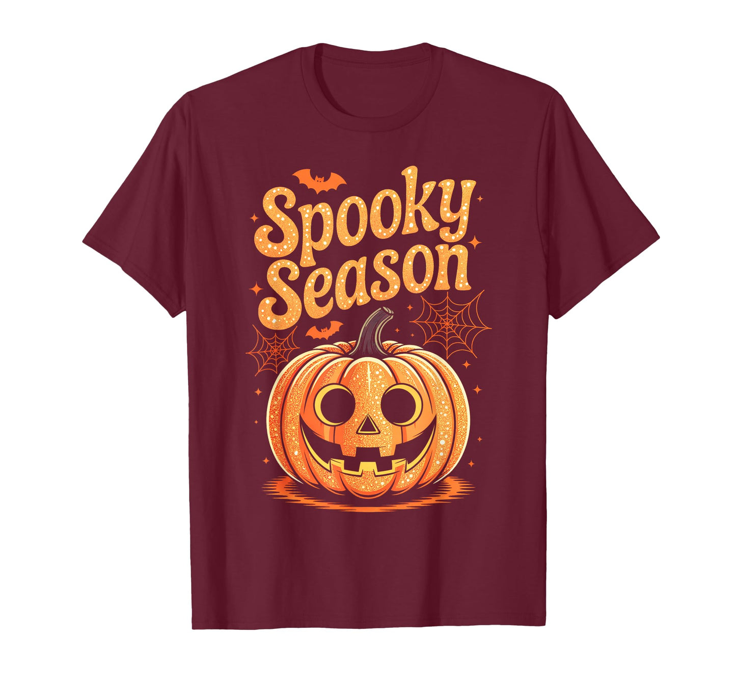 Funny Pumpkin Spooky Season Ghost Holding Happy Halloween T-Shirt