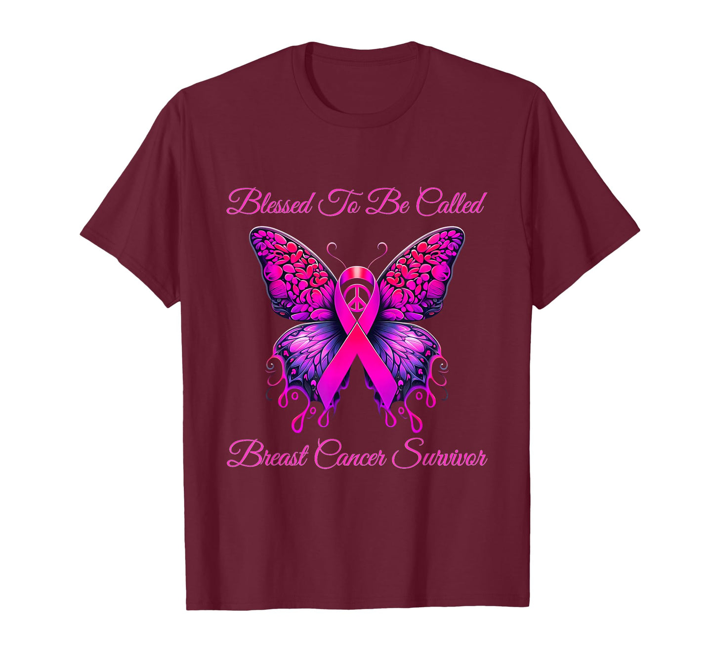 Pink Butterfly Blessed To Be Called Breast Cancer Survivor T-Shirt