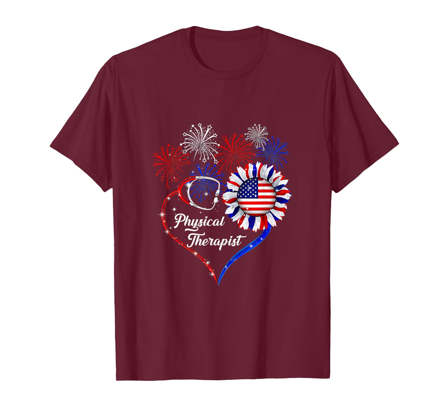 Patriotic Physical Therapist 4th Of July American Flag T-Shirt