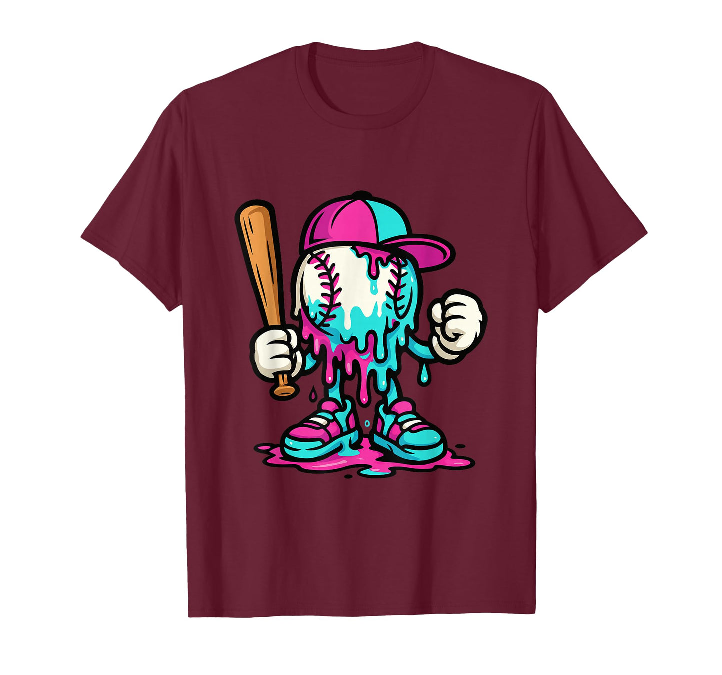 Baseball Drip for Boys Ice Cream Drip Baseball T-Shirt