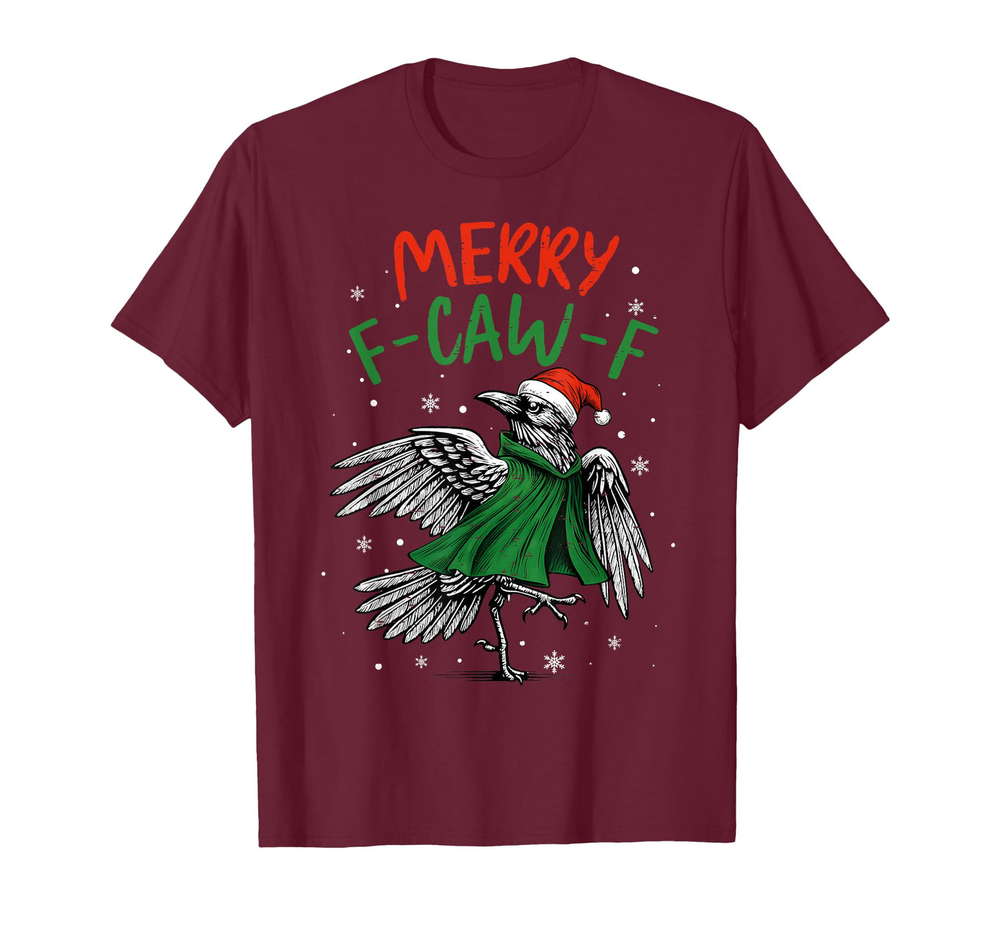 Merry F-Caw-F Funny Crow Meme Xmas Christmas Pajamas Holiday T-Shirt