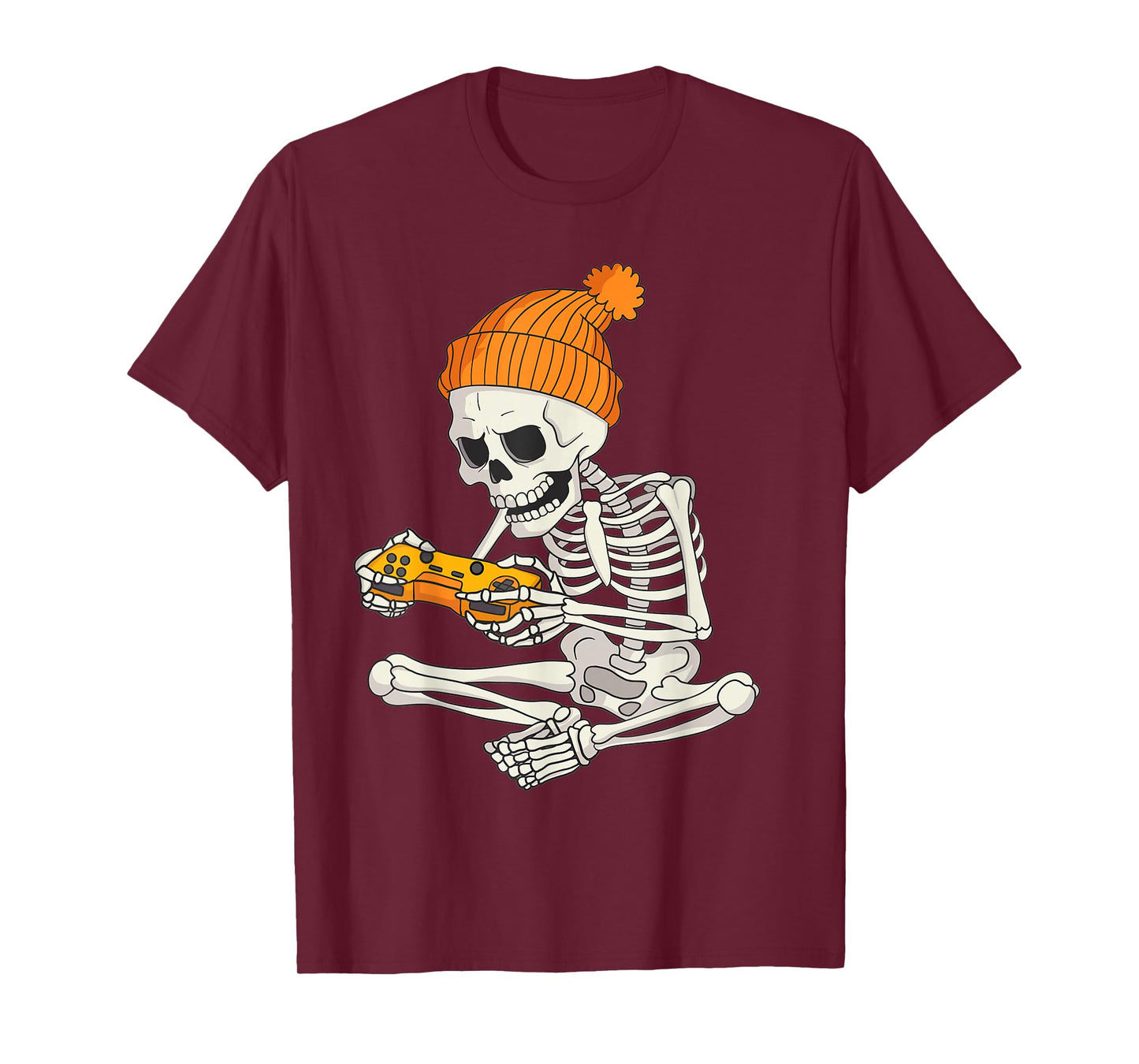 Funny Halloween Skeleton Gamer Video Games Boys Mens Gaming T-Shirt