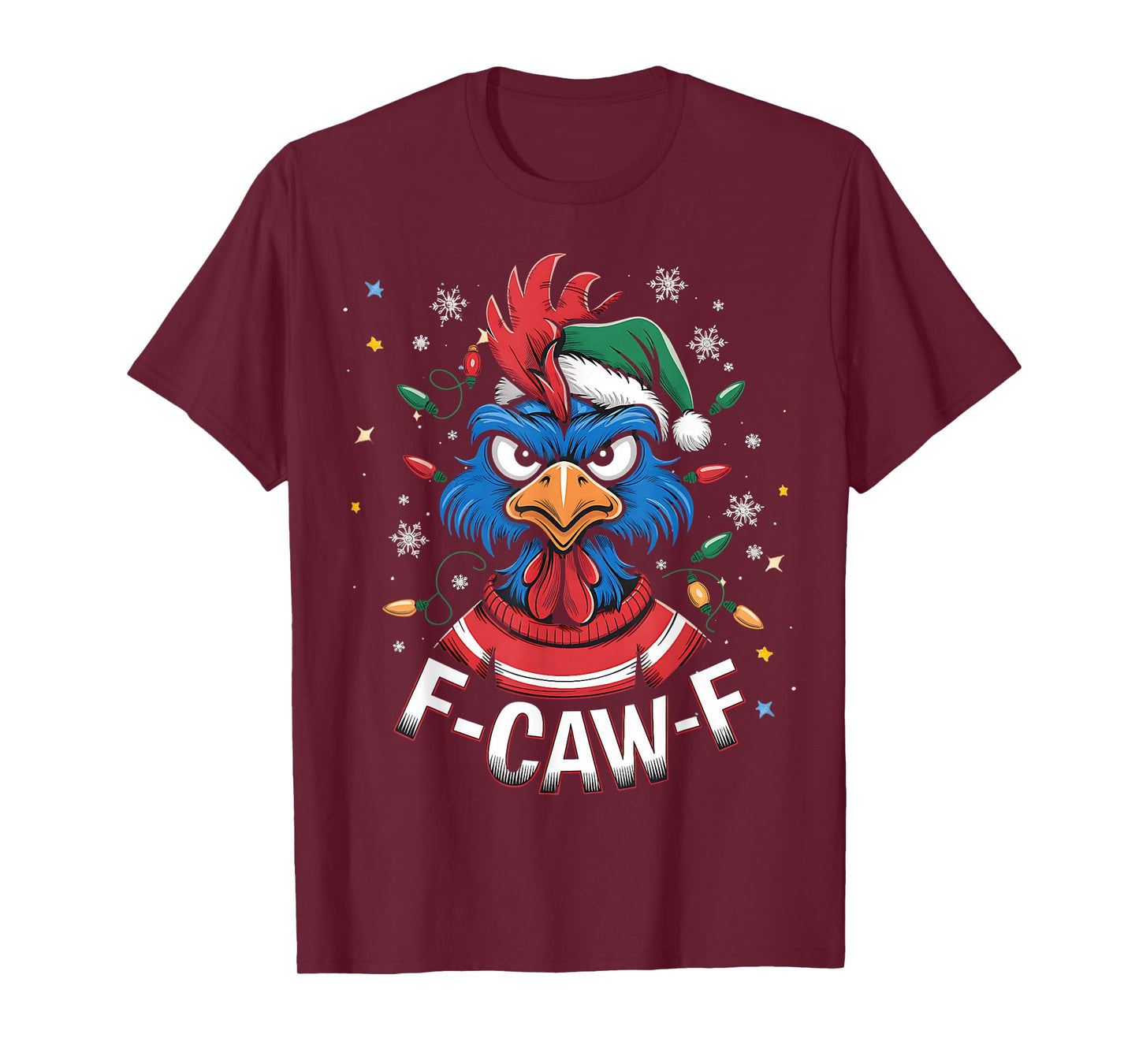 Funny Chicken Christmas Rooster Santa Hat Holiday Humor Xmas T-Shirt