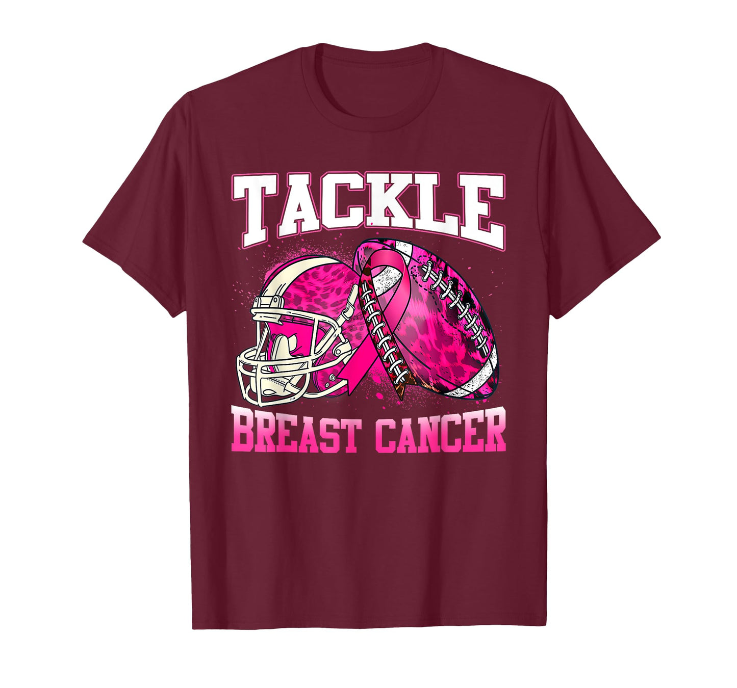 Tackle Breast Cancer Awareness Pink Ribbon Football Boy Kids T-Shirt