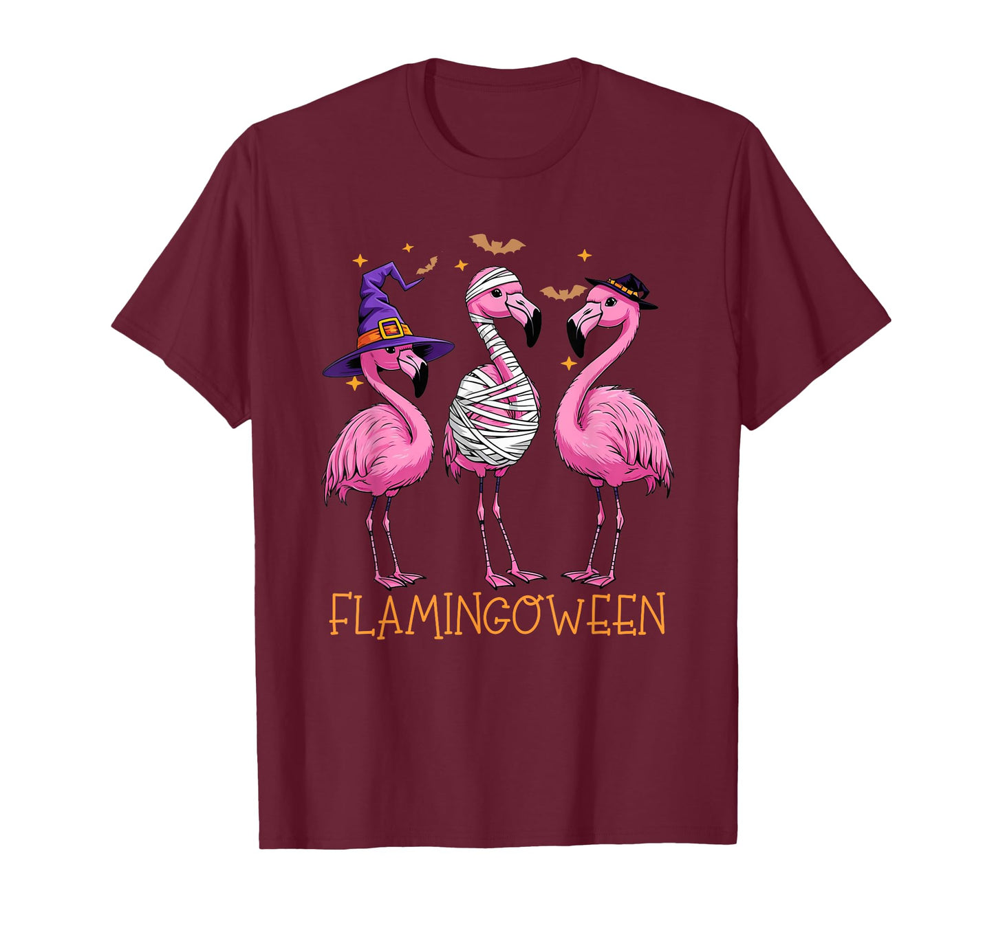Flamingoween Funny Halloween Flamingo Witch Costume T-Shirt