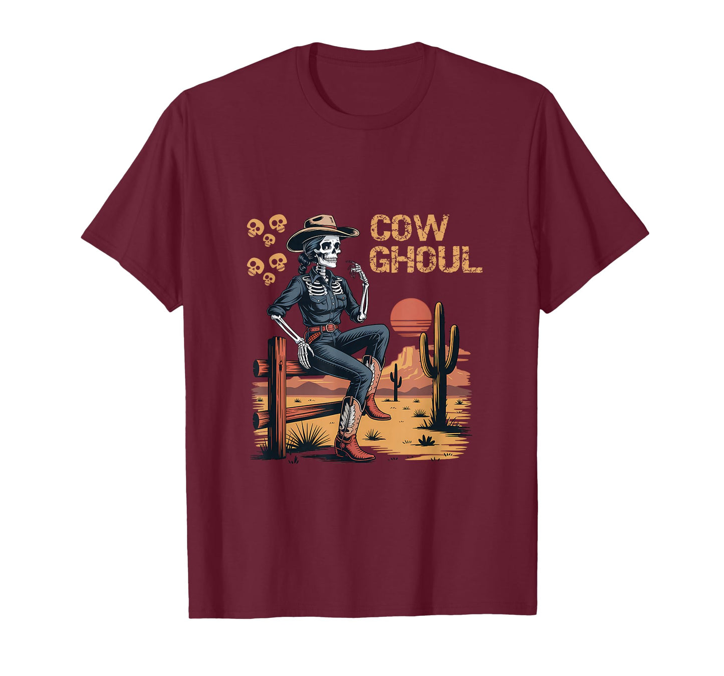 Cowgirl Skeleton Shirt for Halloween Funny Cow Ghoul T-Shirt