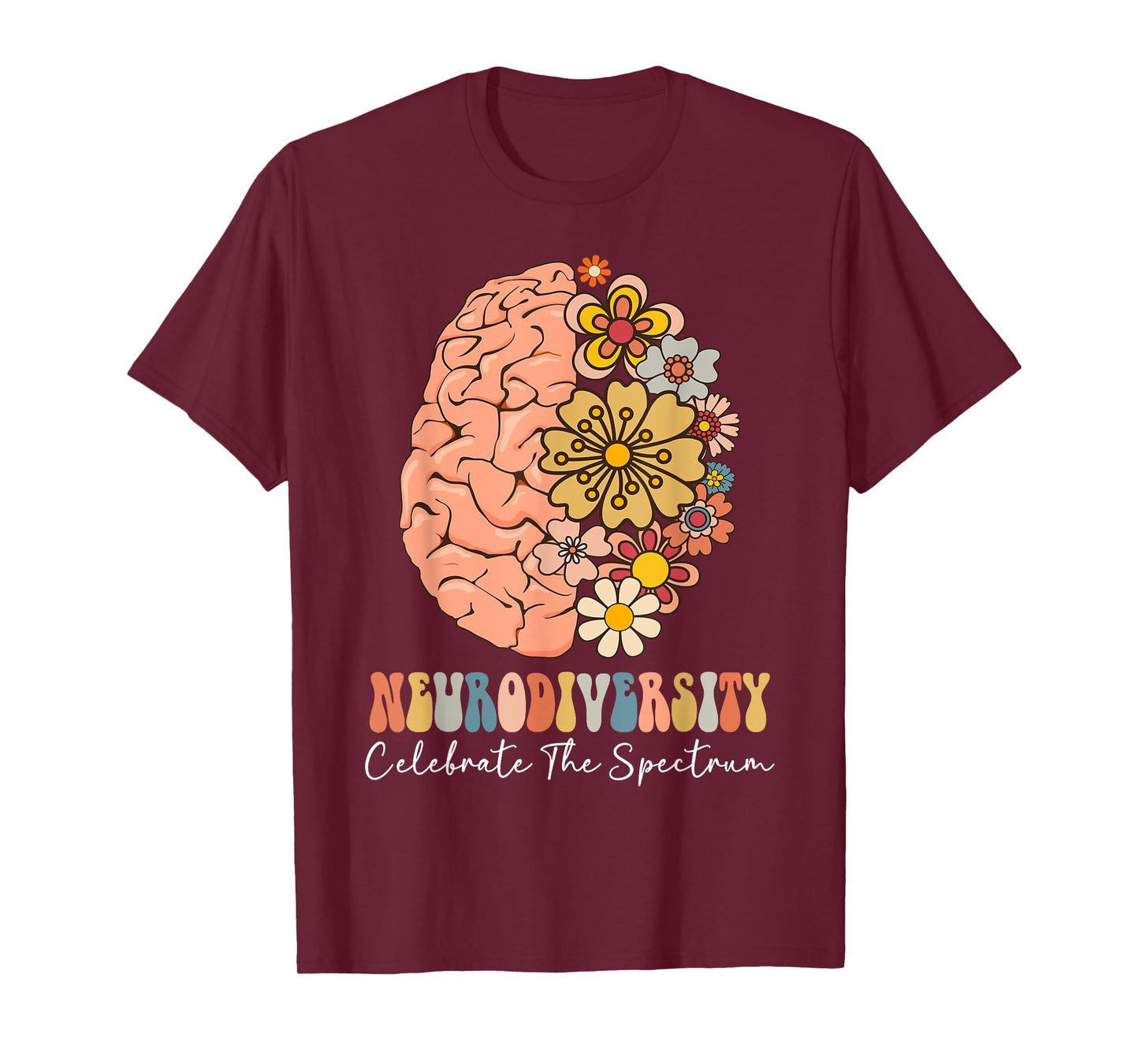 Neurodiversity celebrate the spectrum Brain Autism Awareness T-Shirt