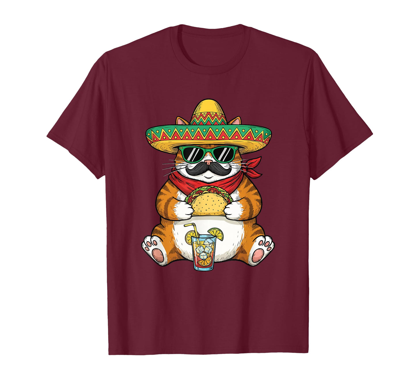 Cat Eating Tacos - Taco Lover Mexican Food Cinco de Mayo T-Shirt