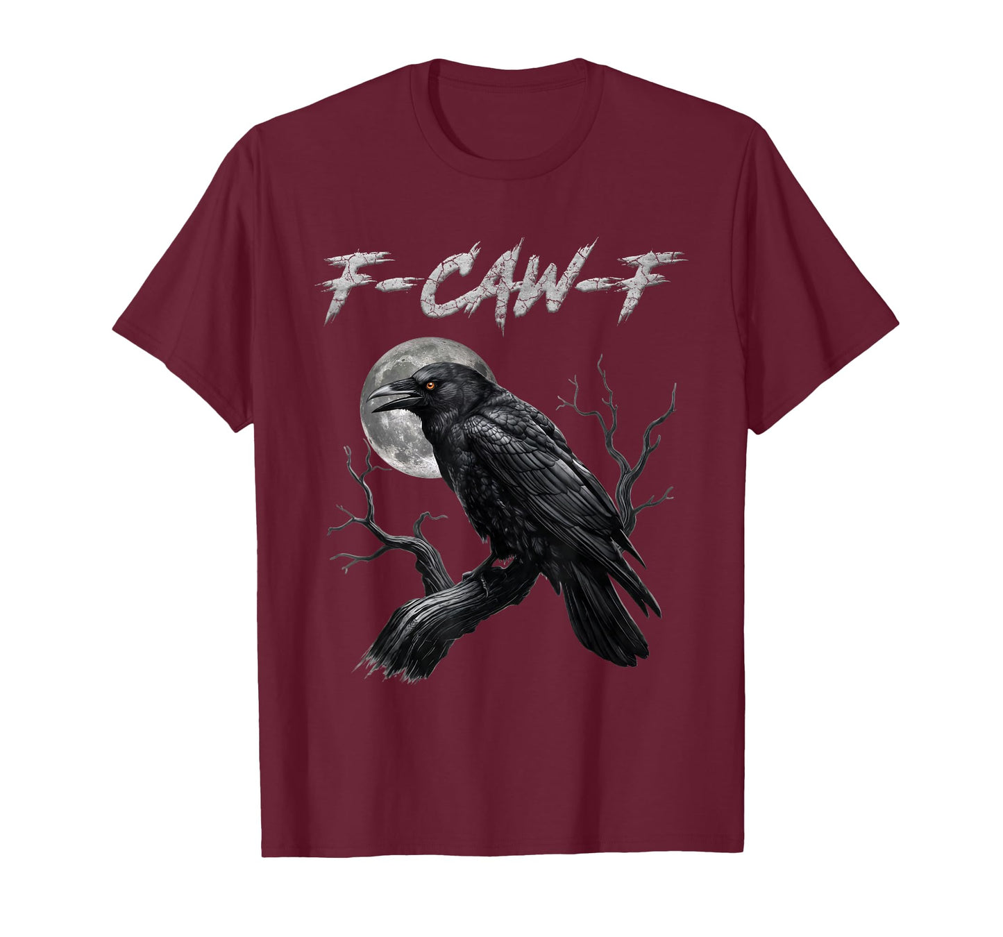 Black Crow, F-Caw-F Funny Black Bird Moon Gothic Adult Humor T-Shirt