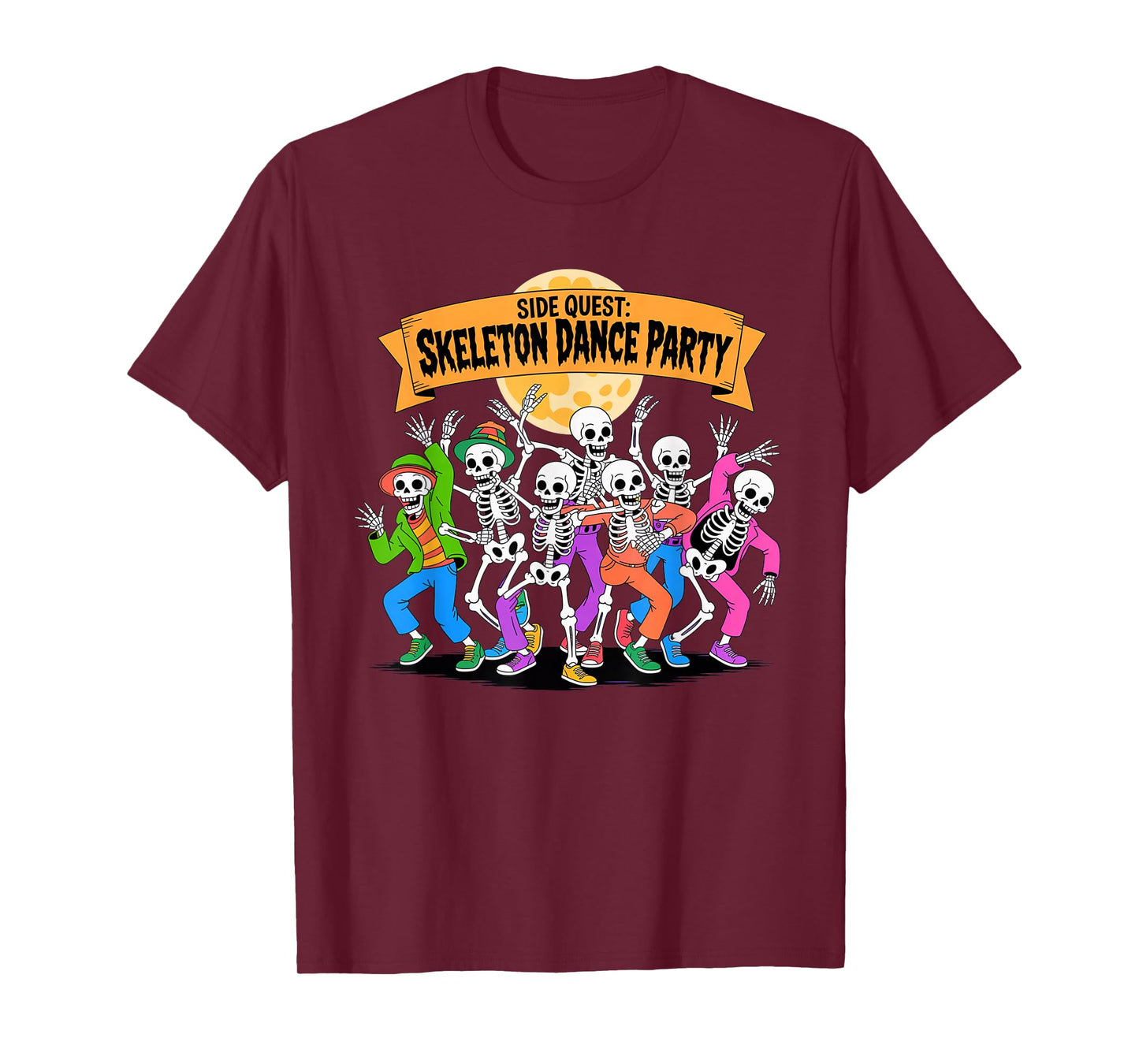 Side Quest: Skeleton Dance Party Funny Gaming ADHD Halloween T-Shirt