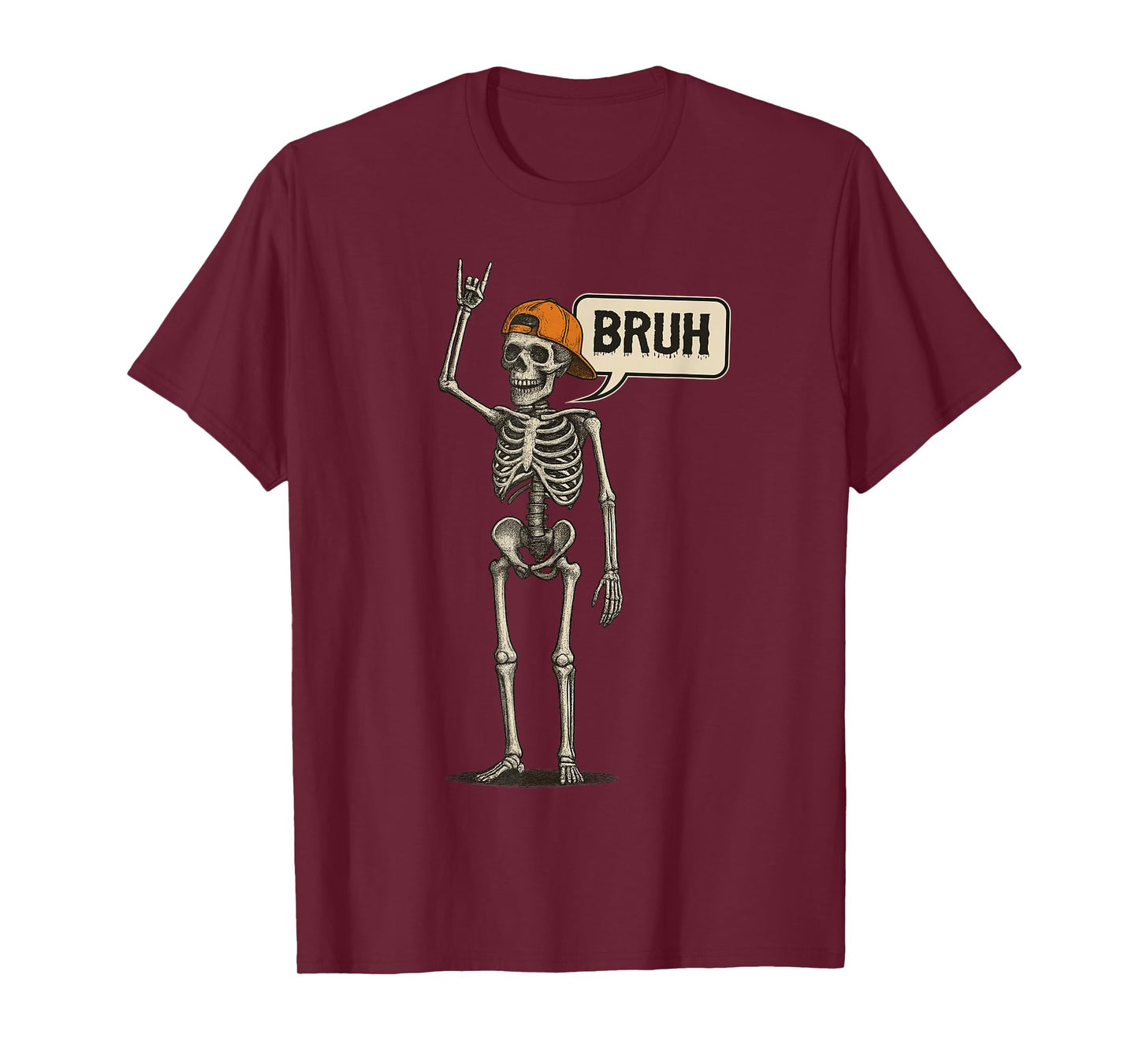 Bruh Halloween Rocker Skeleton Spooky Rock Halloween Boys T-Shirt