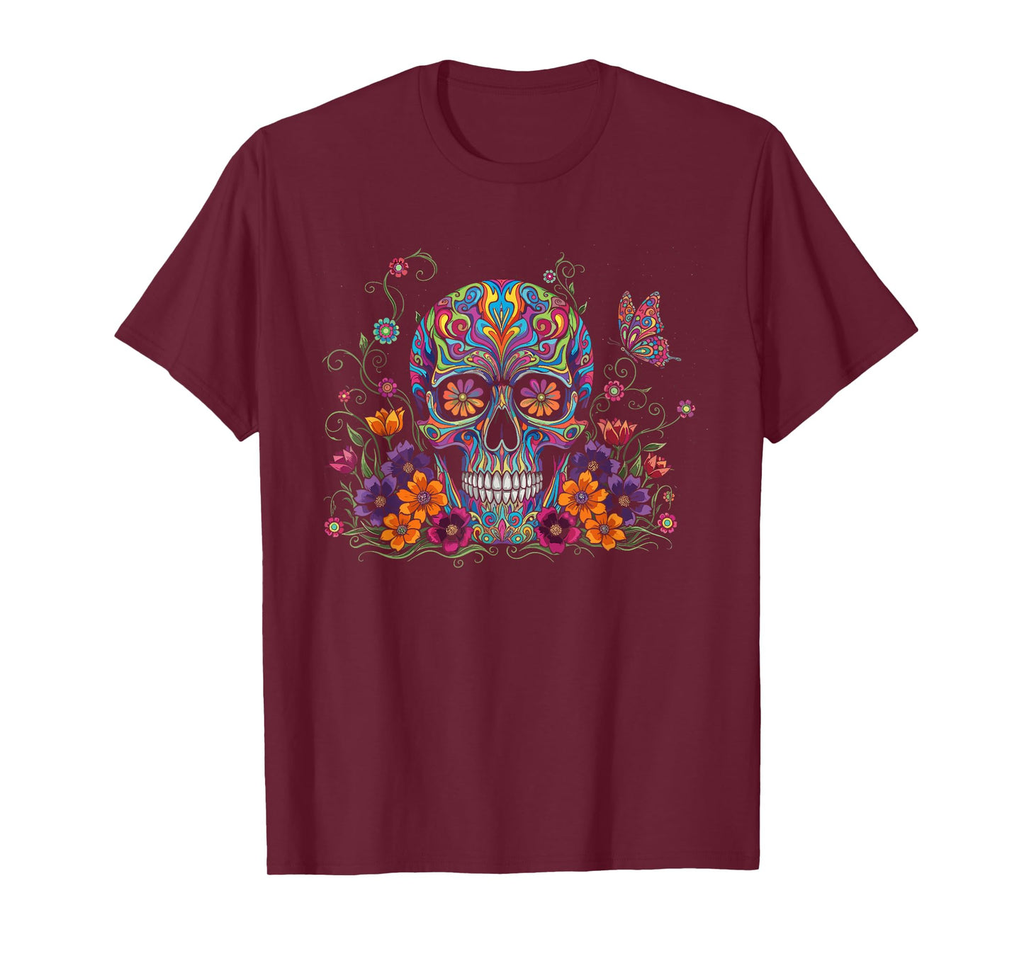 Colorful Skeleton Skull Halloween Costume tee T-Shirt