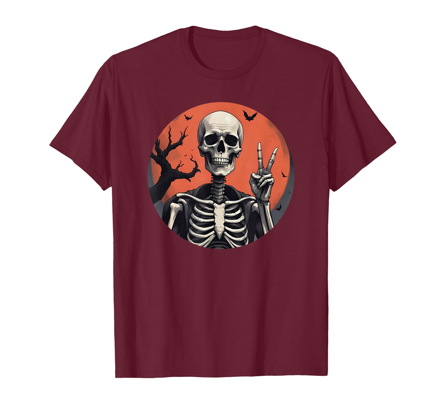 Skeleton Hand Peace Sign, Halloween Skeleton Peace Hands T-Shirt