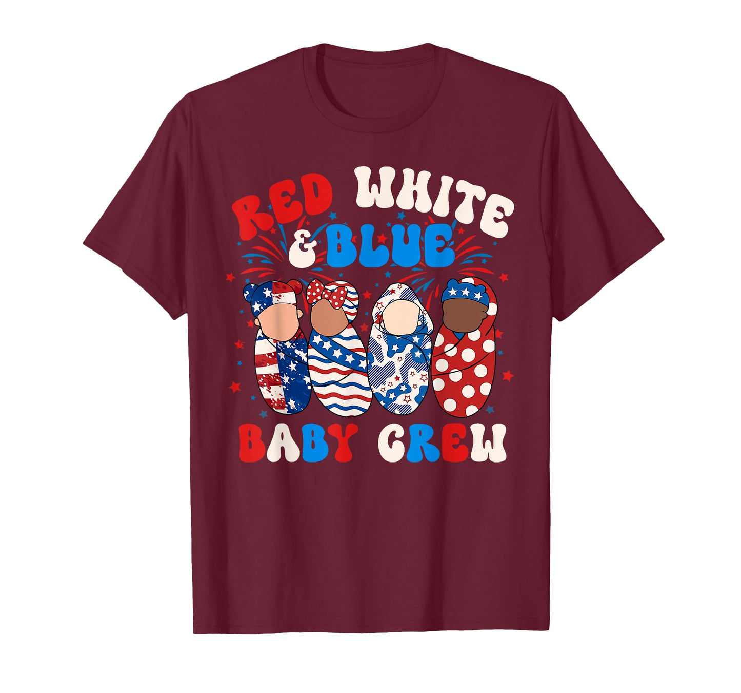 Red White Blue Baby Crew 4th Of July Labor Delivery Nurse T-Shirt