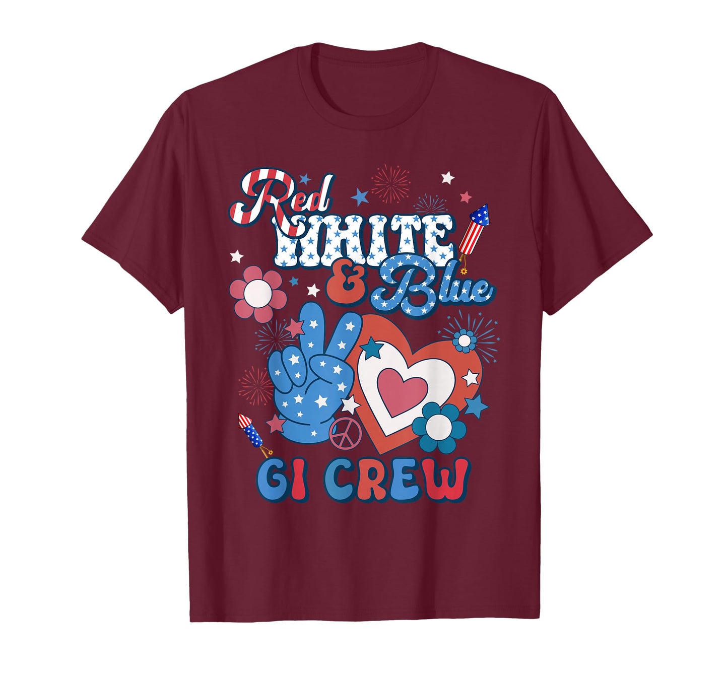 Red White & Blue GI Crew Endoscopy RN Nurse 4th Of July T-Shirt