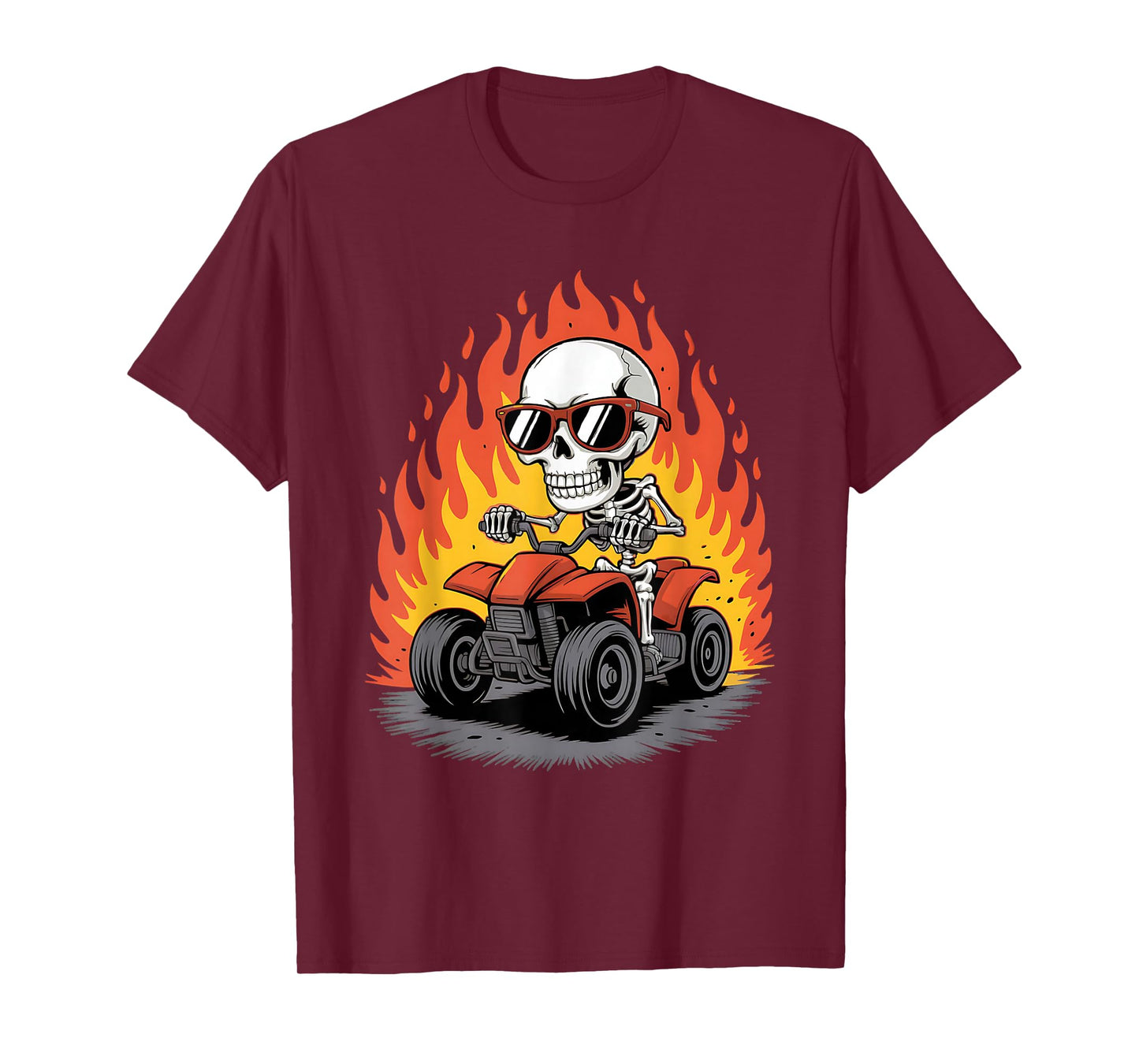 Halloween Skeleton Funny Shirt ATV Quad Bike for Teens Boys T-Shirt
