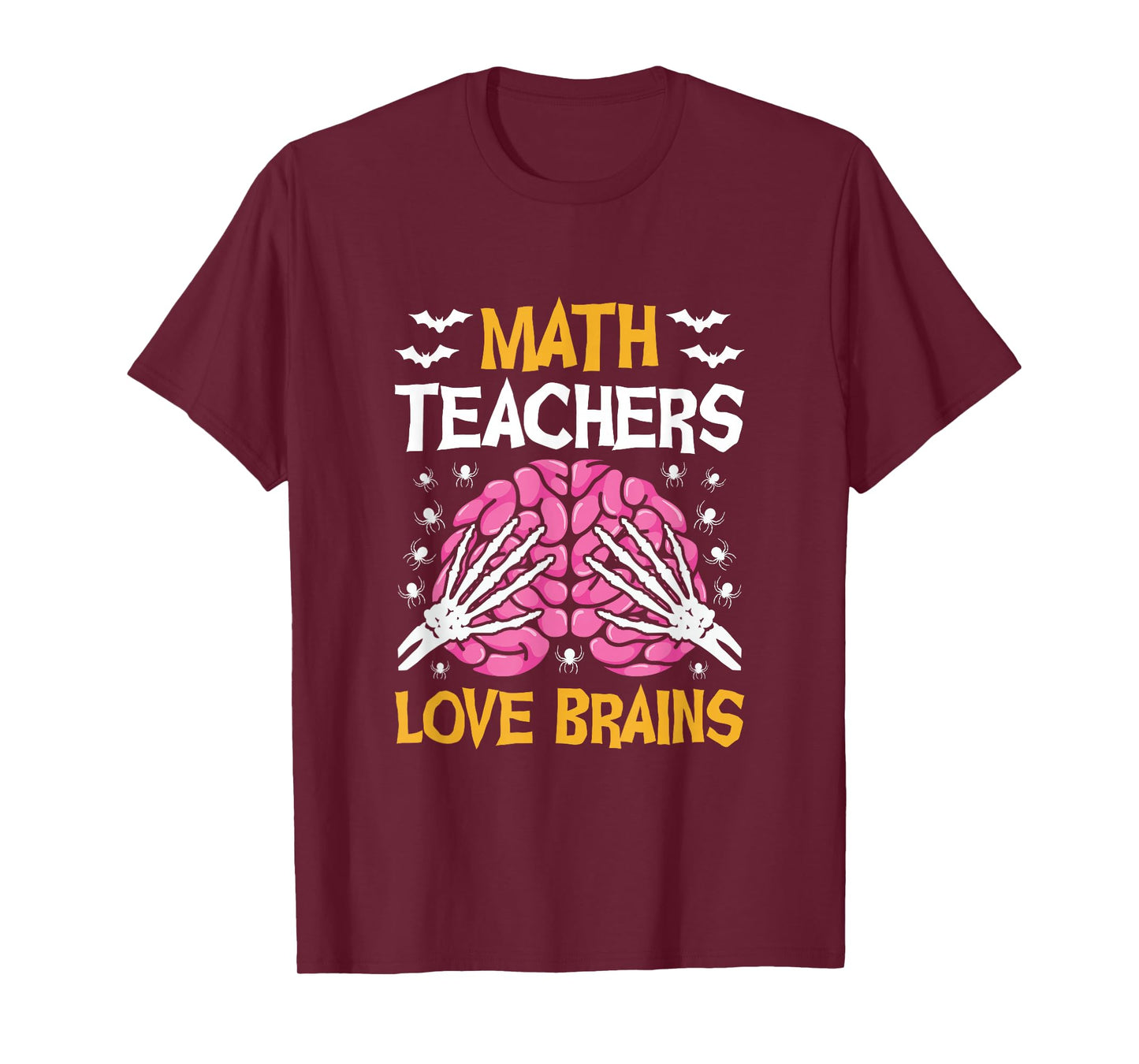 Math Teacher Love Brains Funny Halloween School T-Shirt